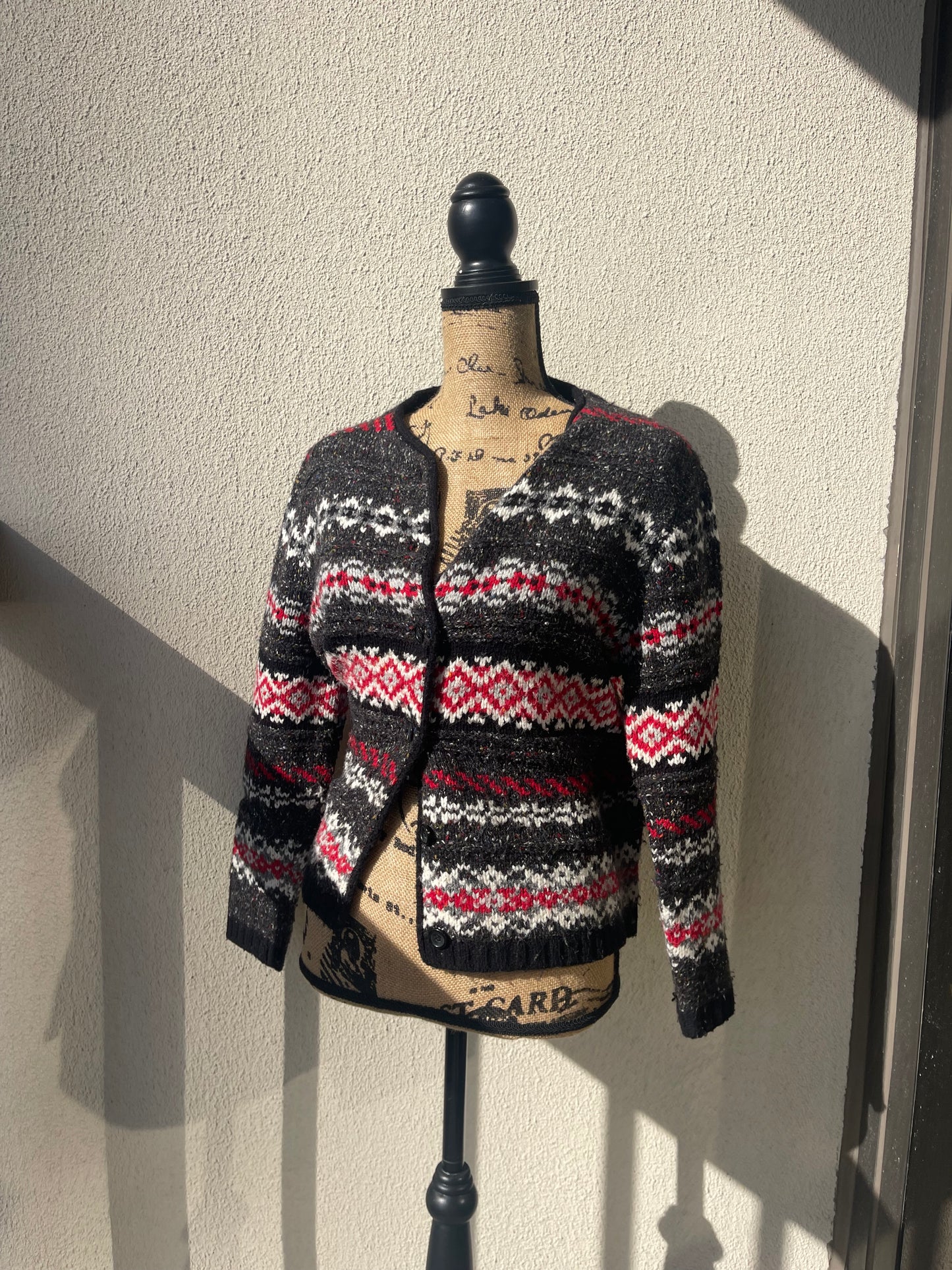 Croft & Barrow Button Red Sweater Small