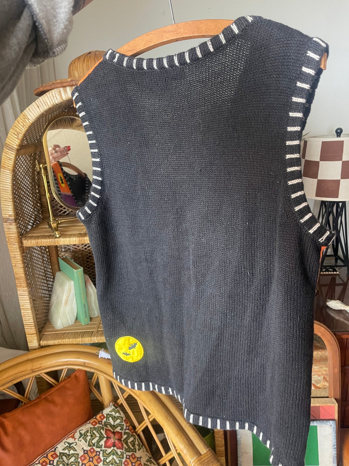Vintage Halloween Sweater Vest Medium