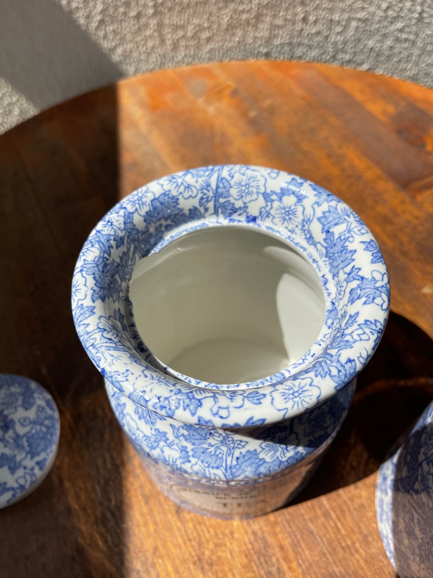 Frederick Rathbone Burgess Middleport Pottery Blue & White Floral Kitchenware Coffee & Tea Storage