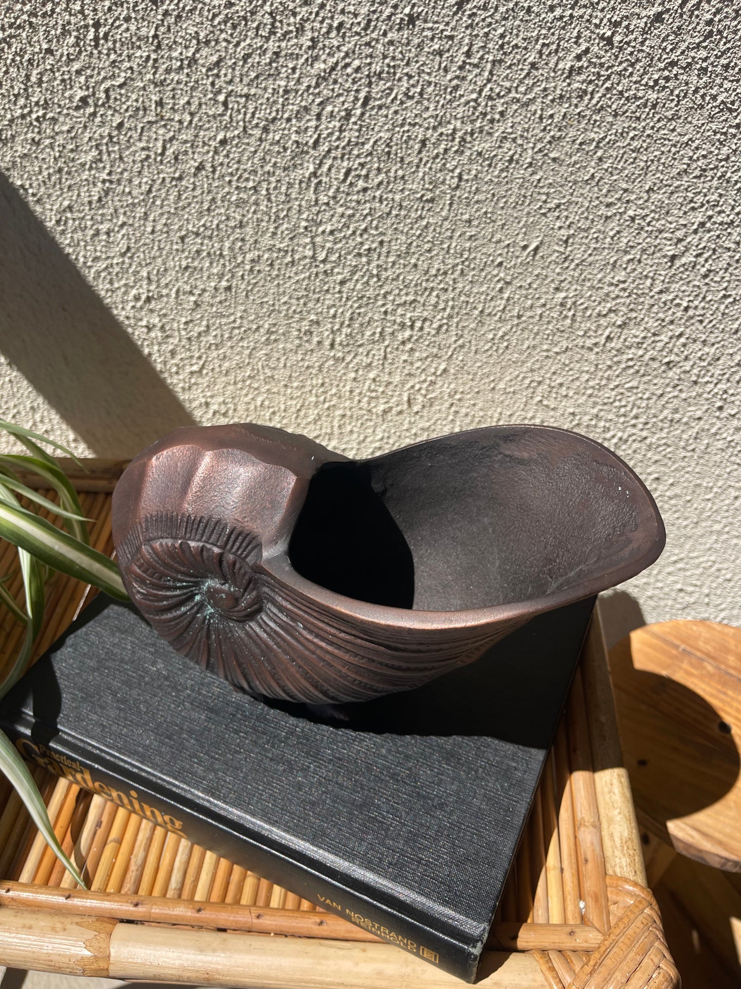 Bronzed Snail Shell Planter