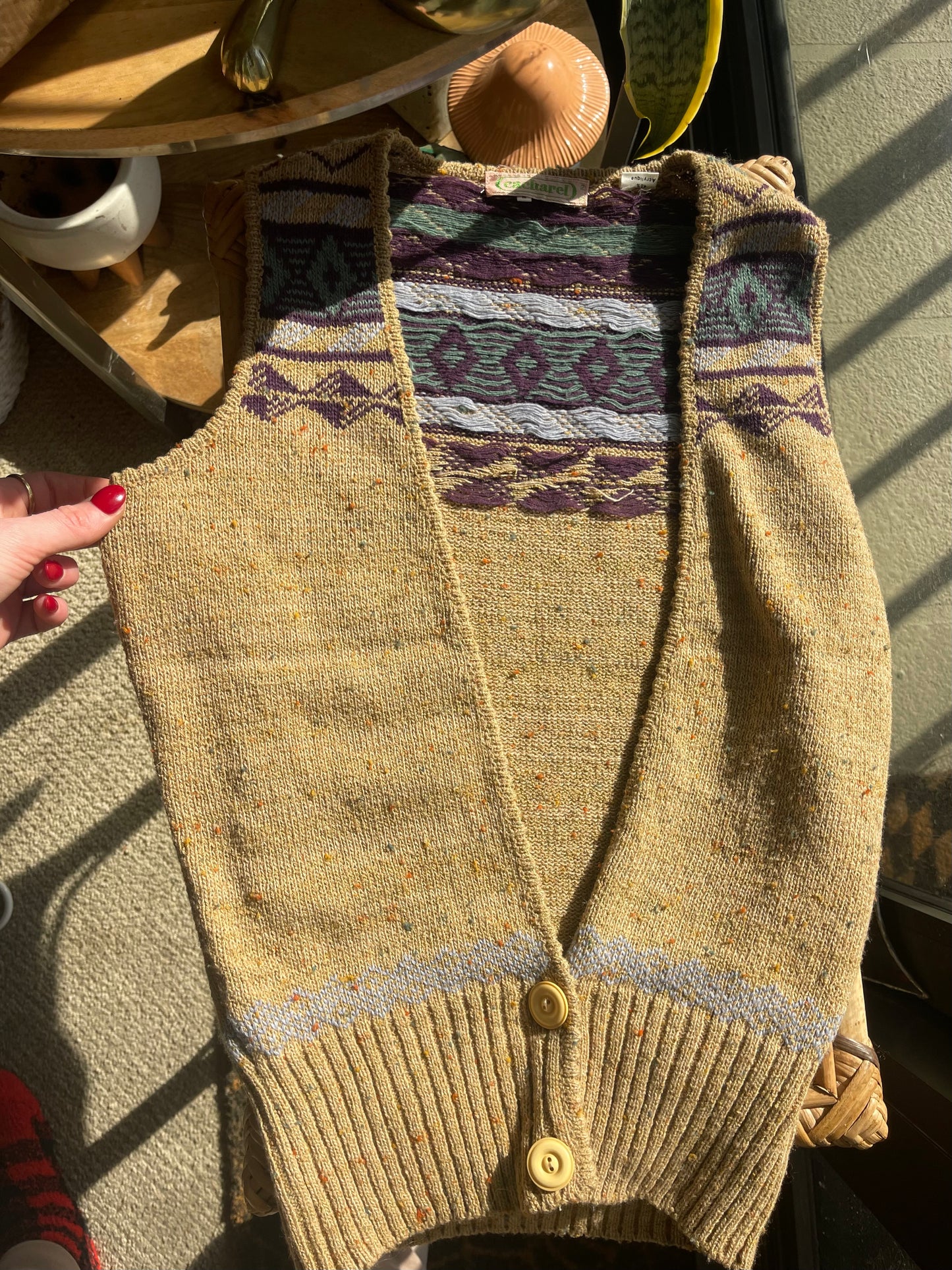 Vintage Italian Cacharel Wool Blend Sweater Vest