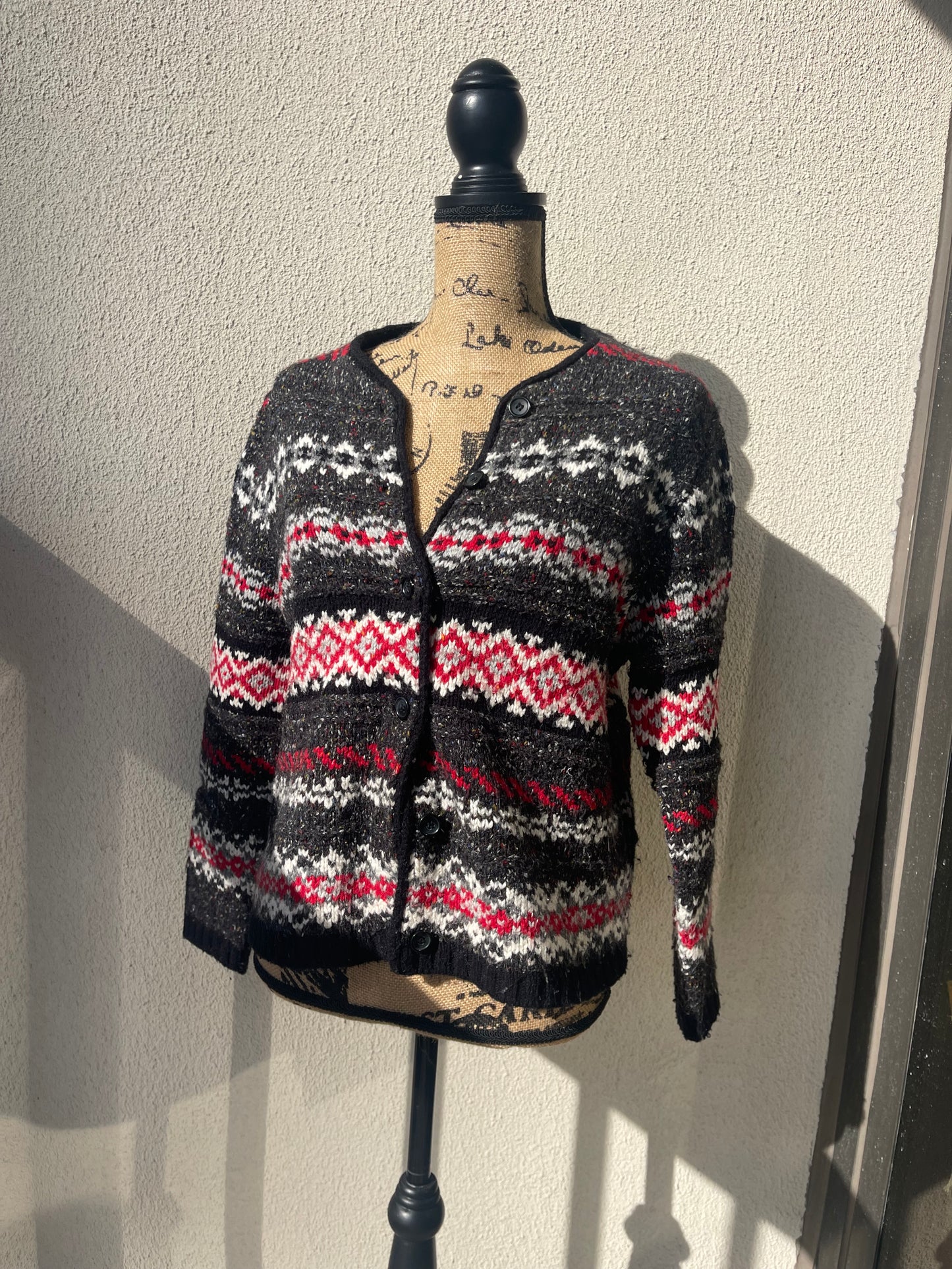 Croft & Barrow Button Red Sweater Small