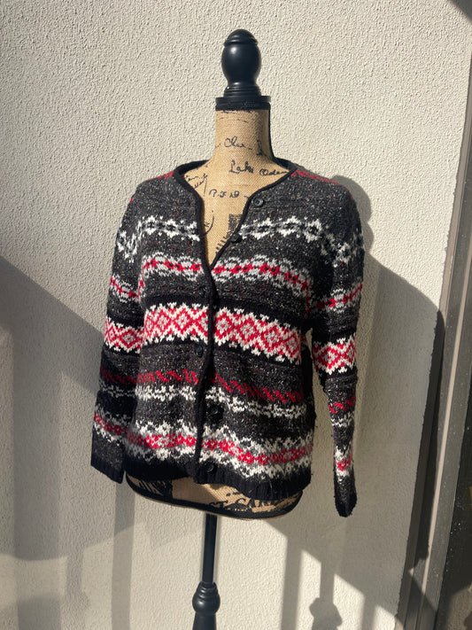 Croft & Barrow Button Red Sweater Small
