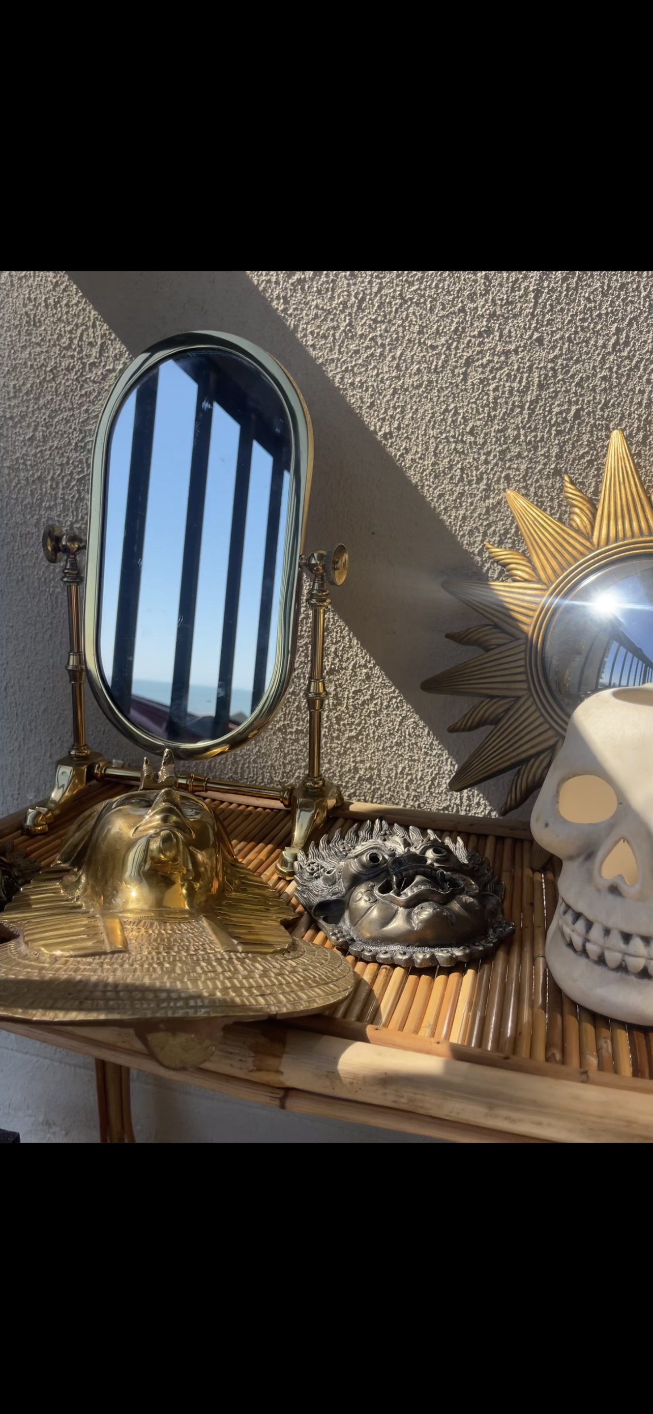 Brass Vanity Mirror Vintage