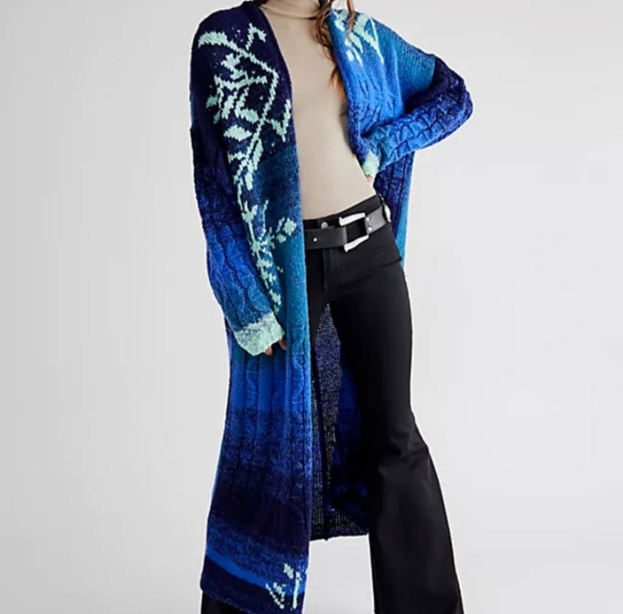 Free People Wool Duster Blue
