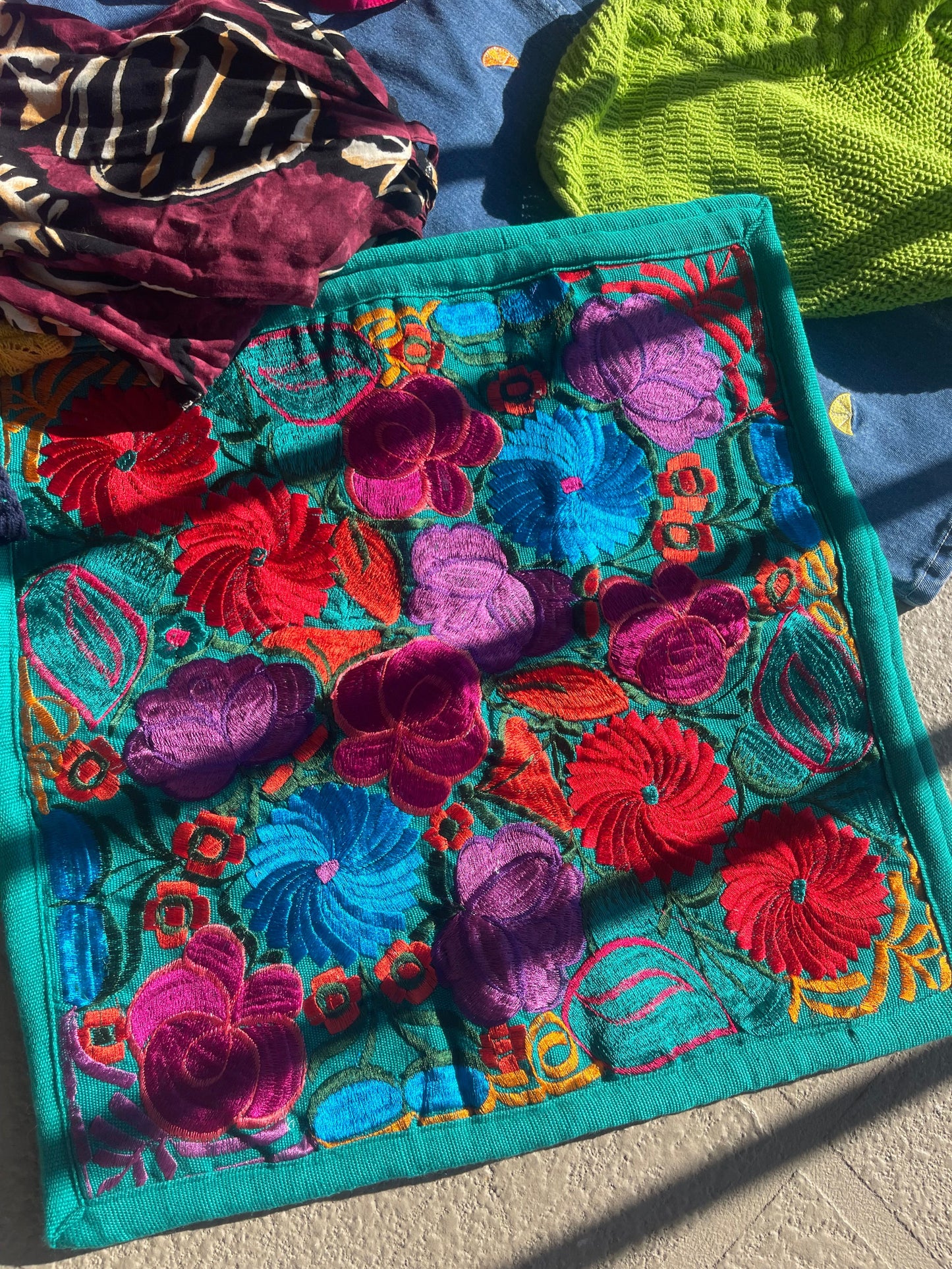 Handmade Embroidered Pillow Shams close up