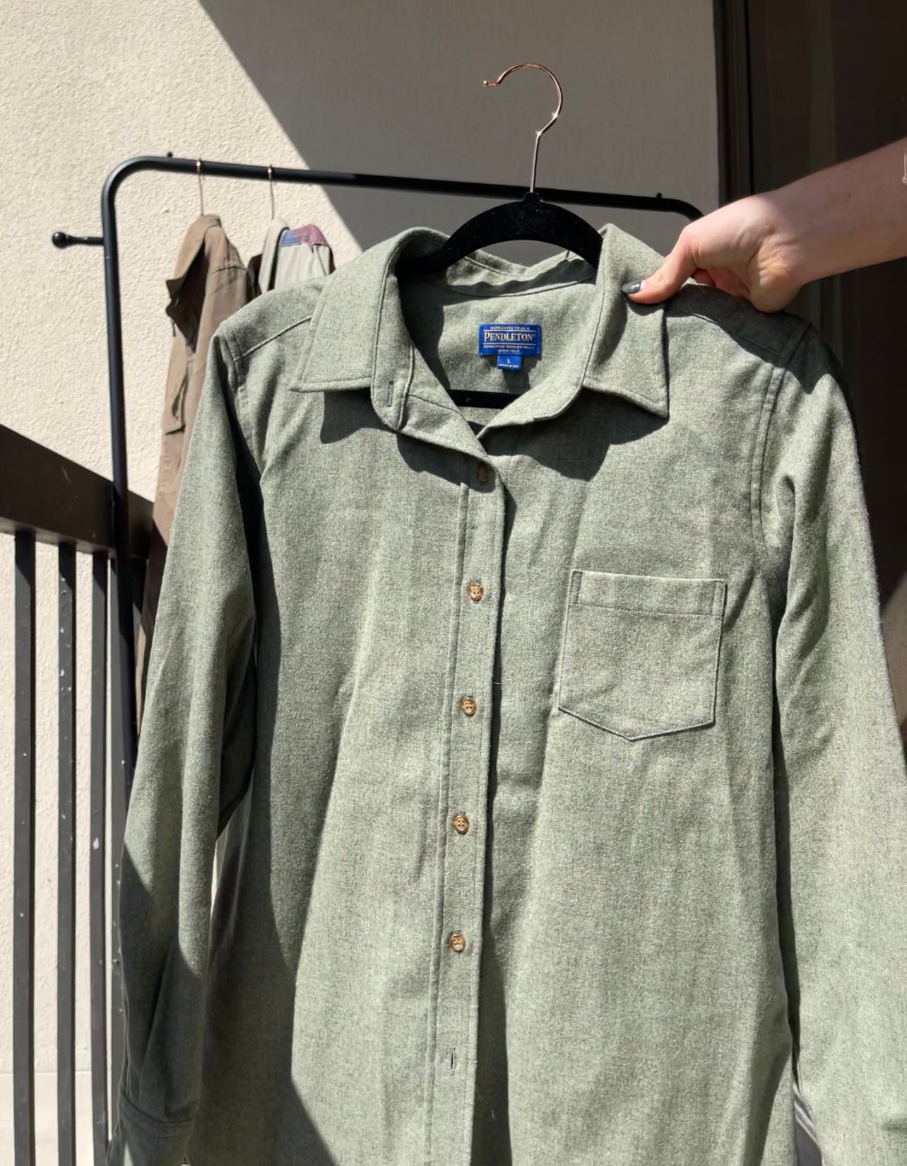 Pendleton Wool Green Button Up