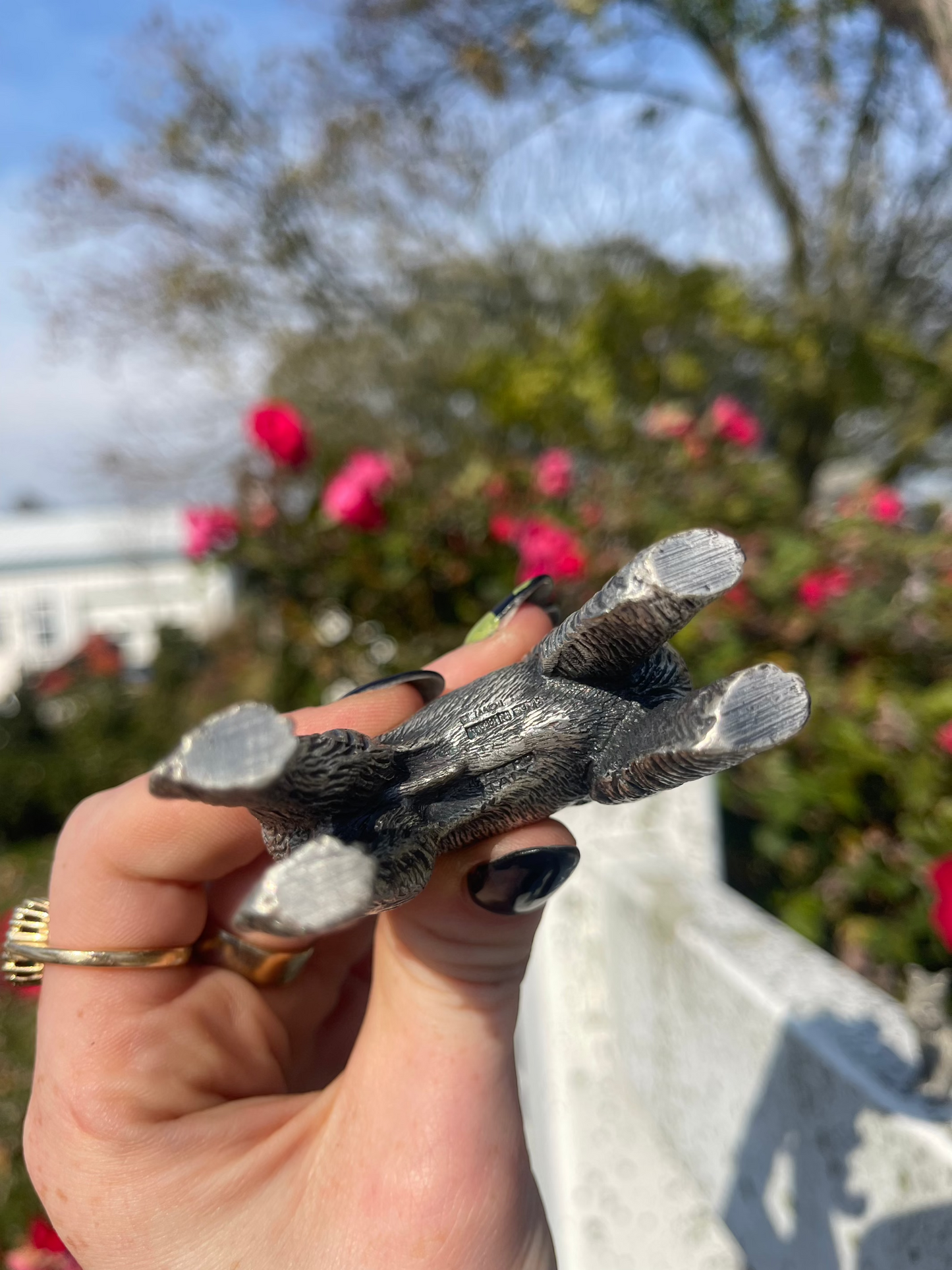 Silver Schnauzer Dog Figurines