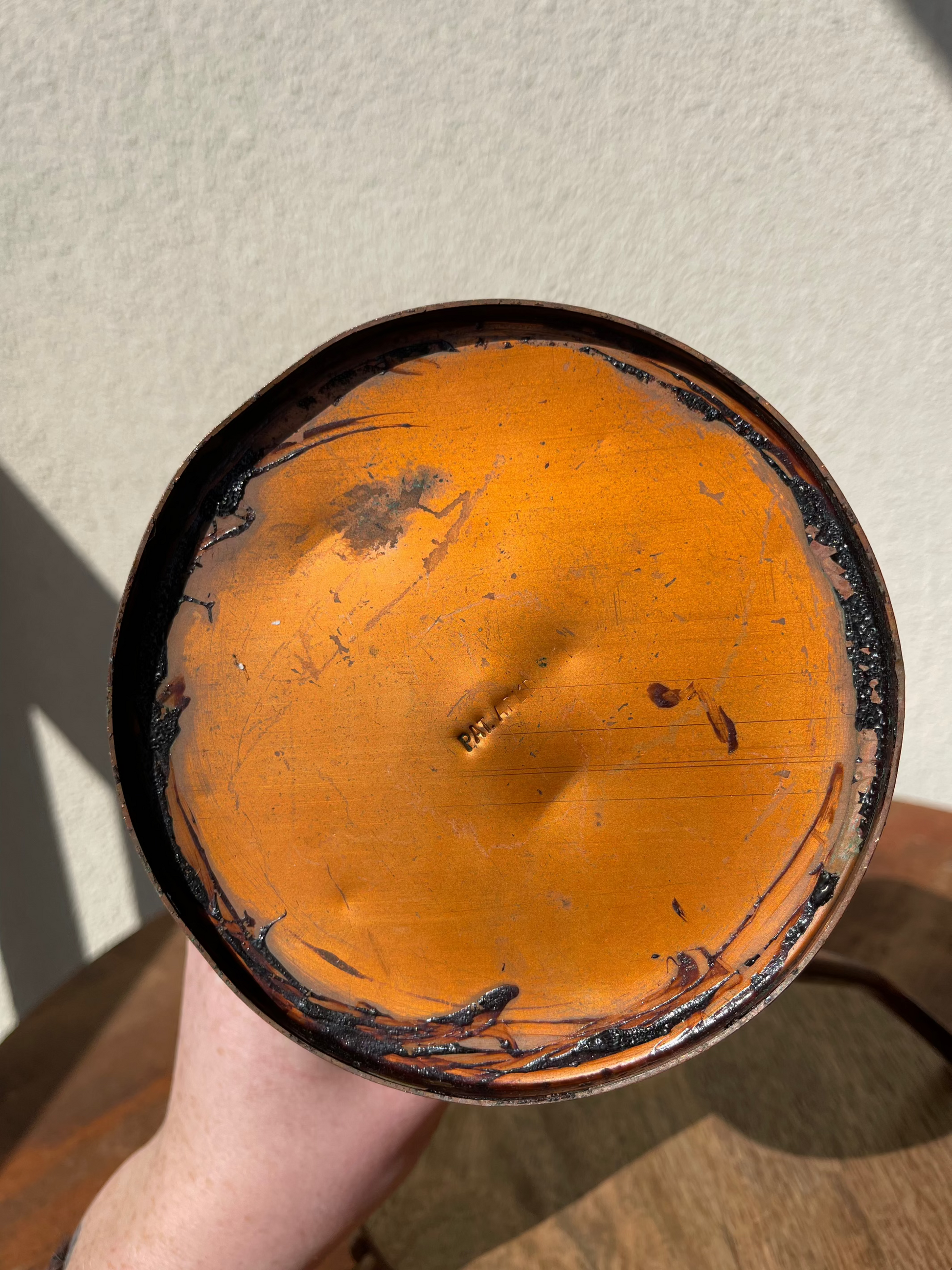 Antique Copper Can Press Bottom