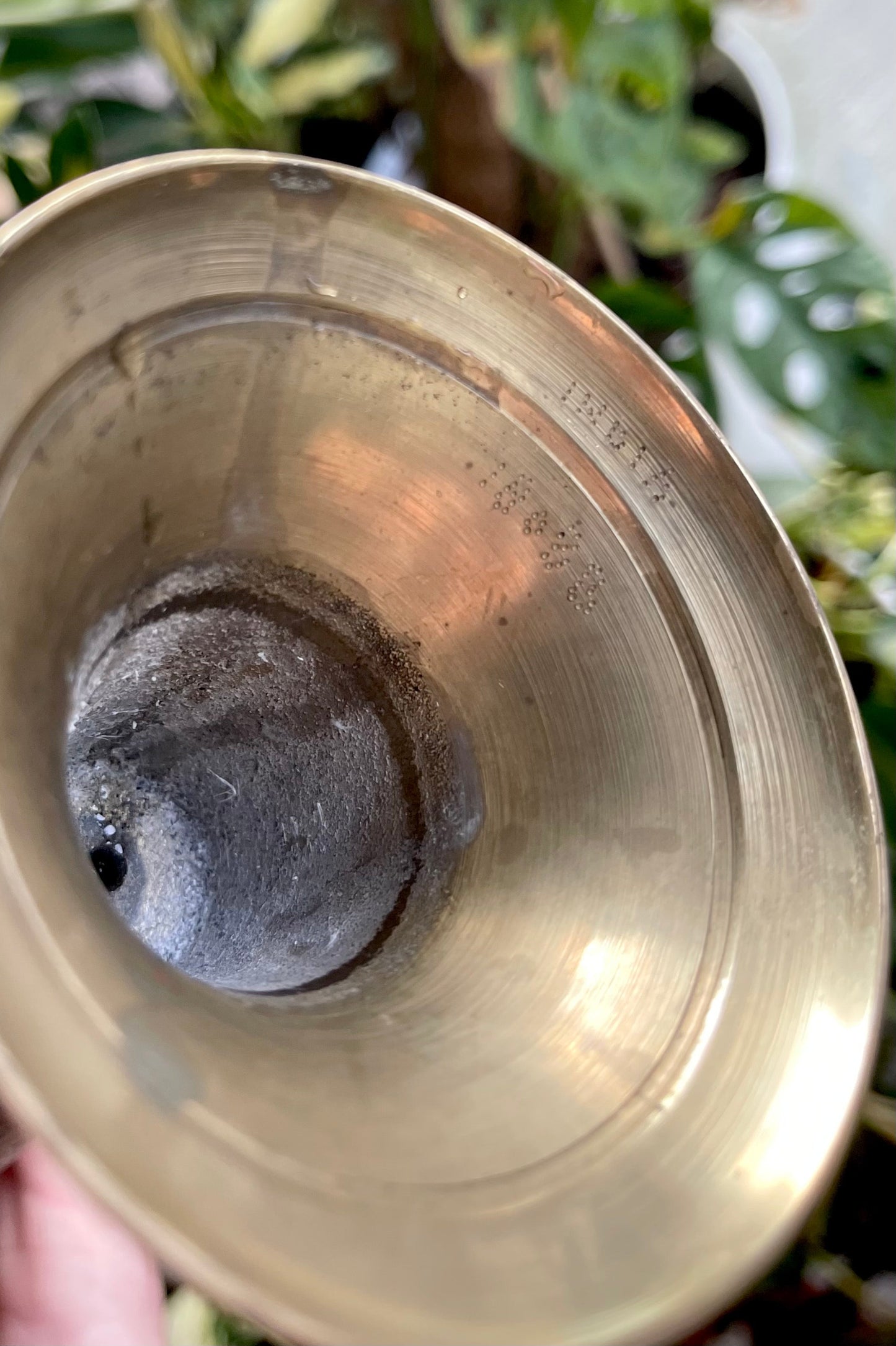 Antique brass aftaba bottom
