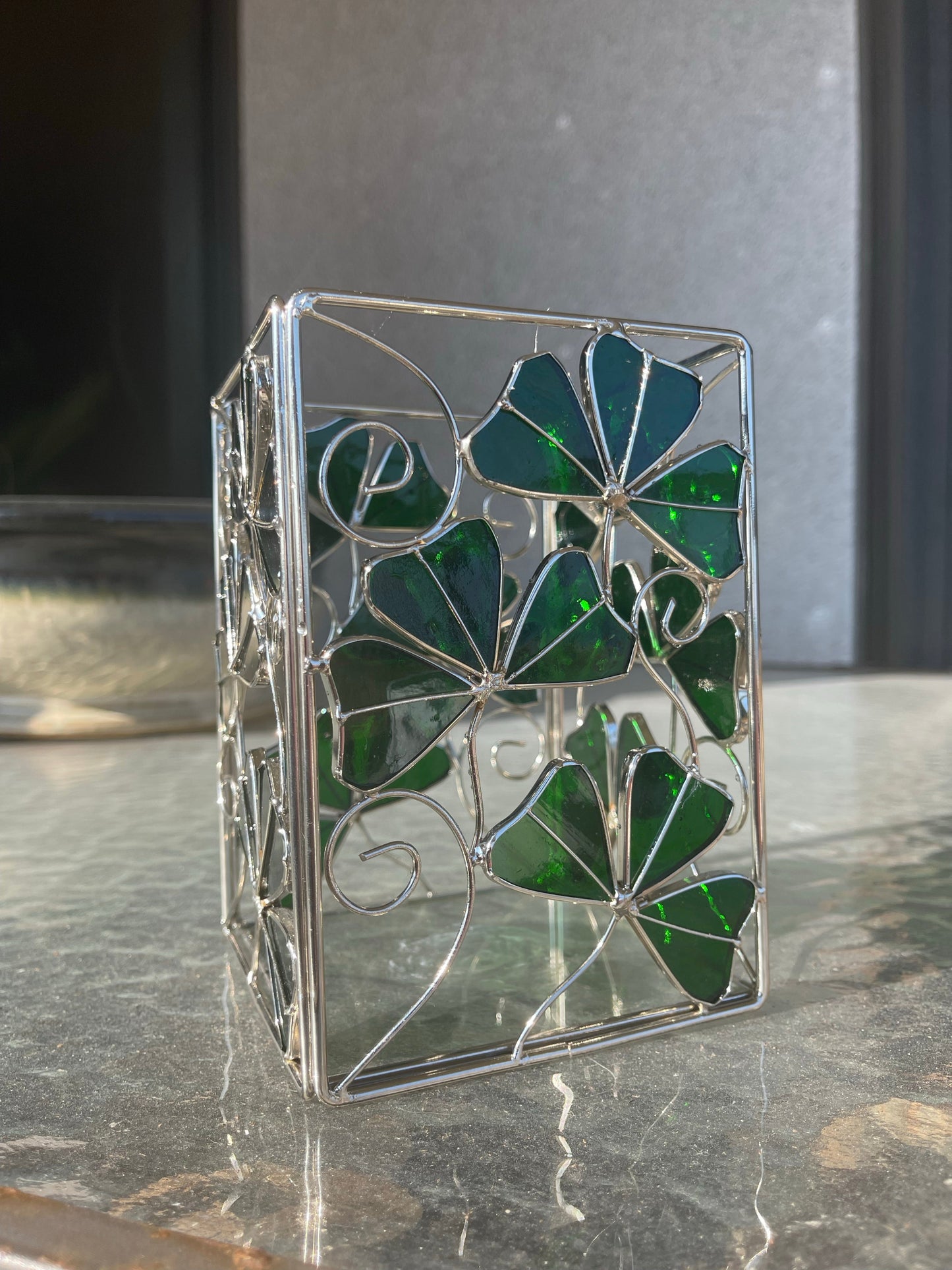 Clover Stained Glass Candle Cage