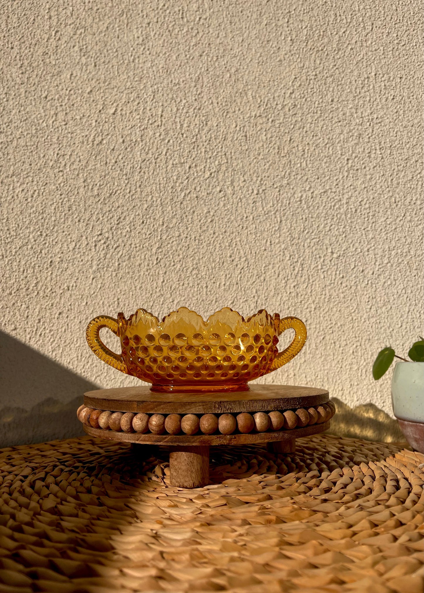 Fenton Amber Hobail Dish