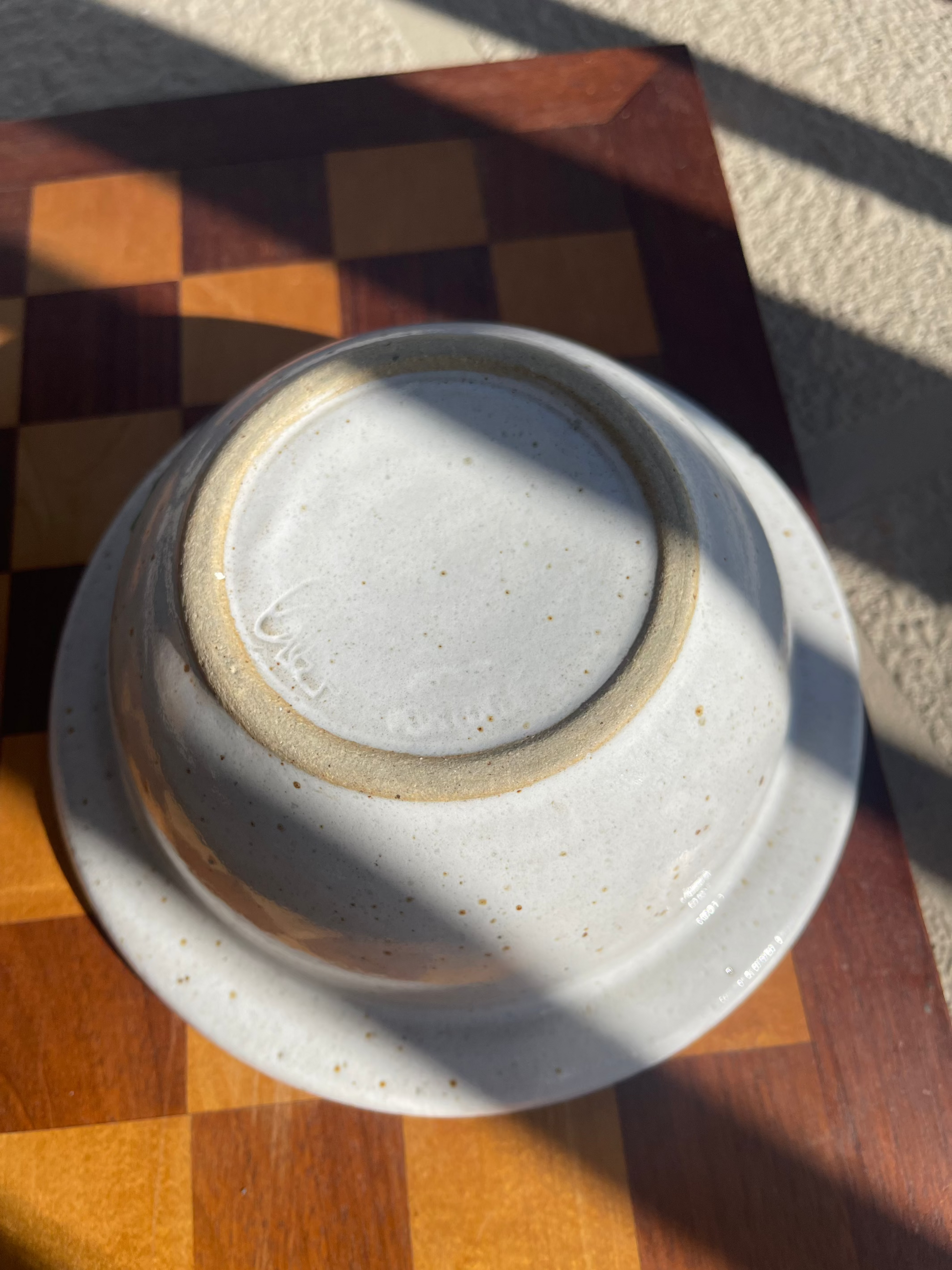 Pottery Lidded Pie Dish bottom stamped