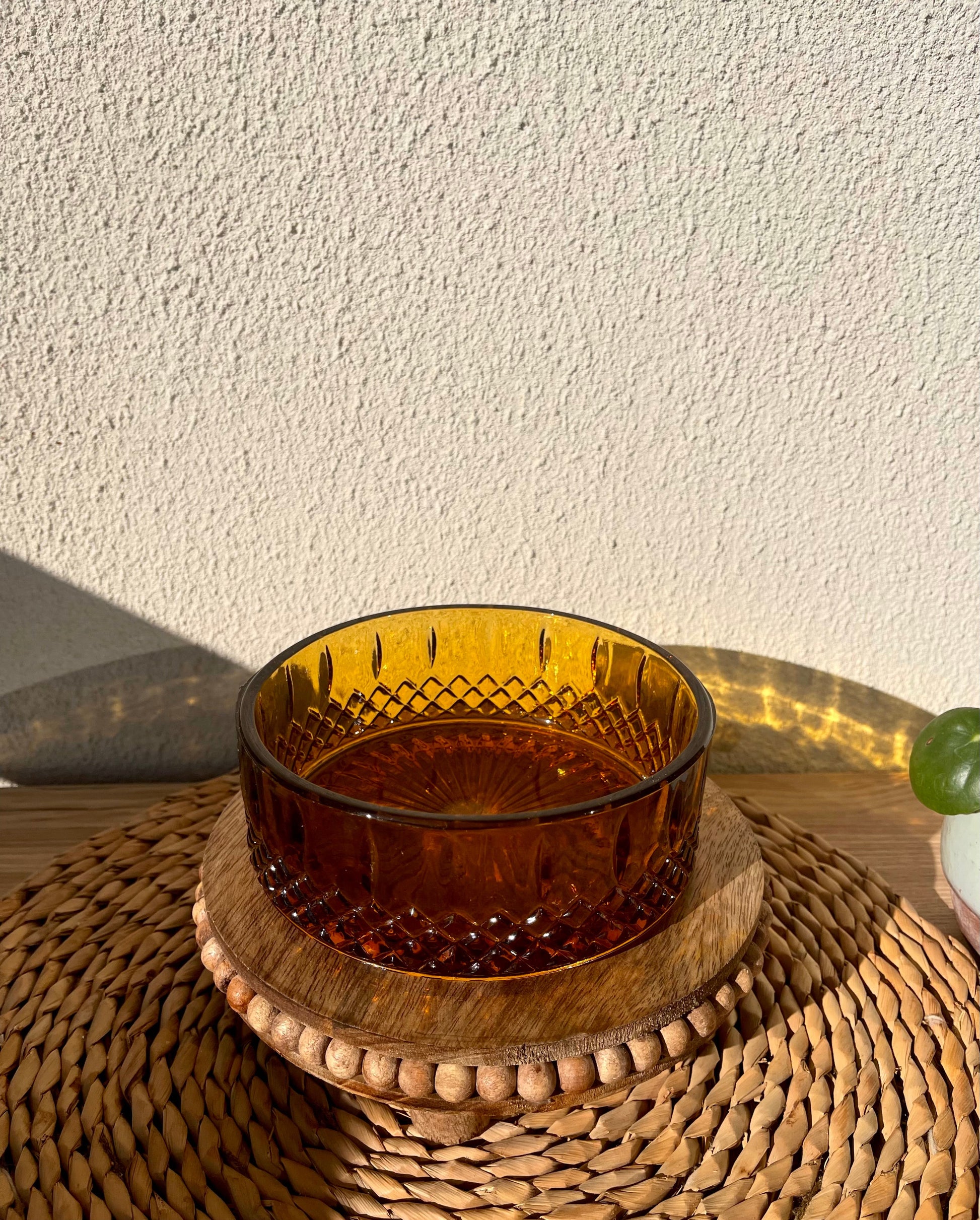 Vintage Amber Glass Bowl