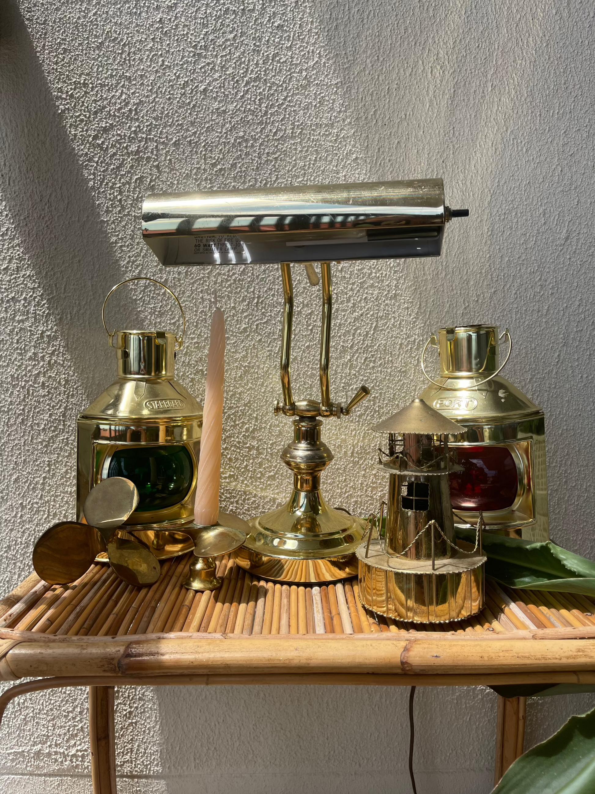 Vintage Brass Ship Port Oil Lamps