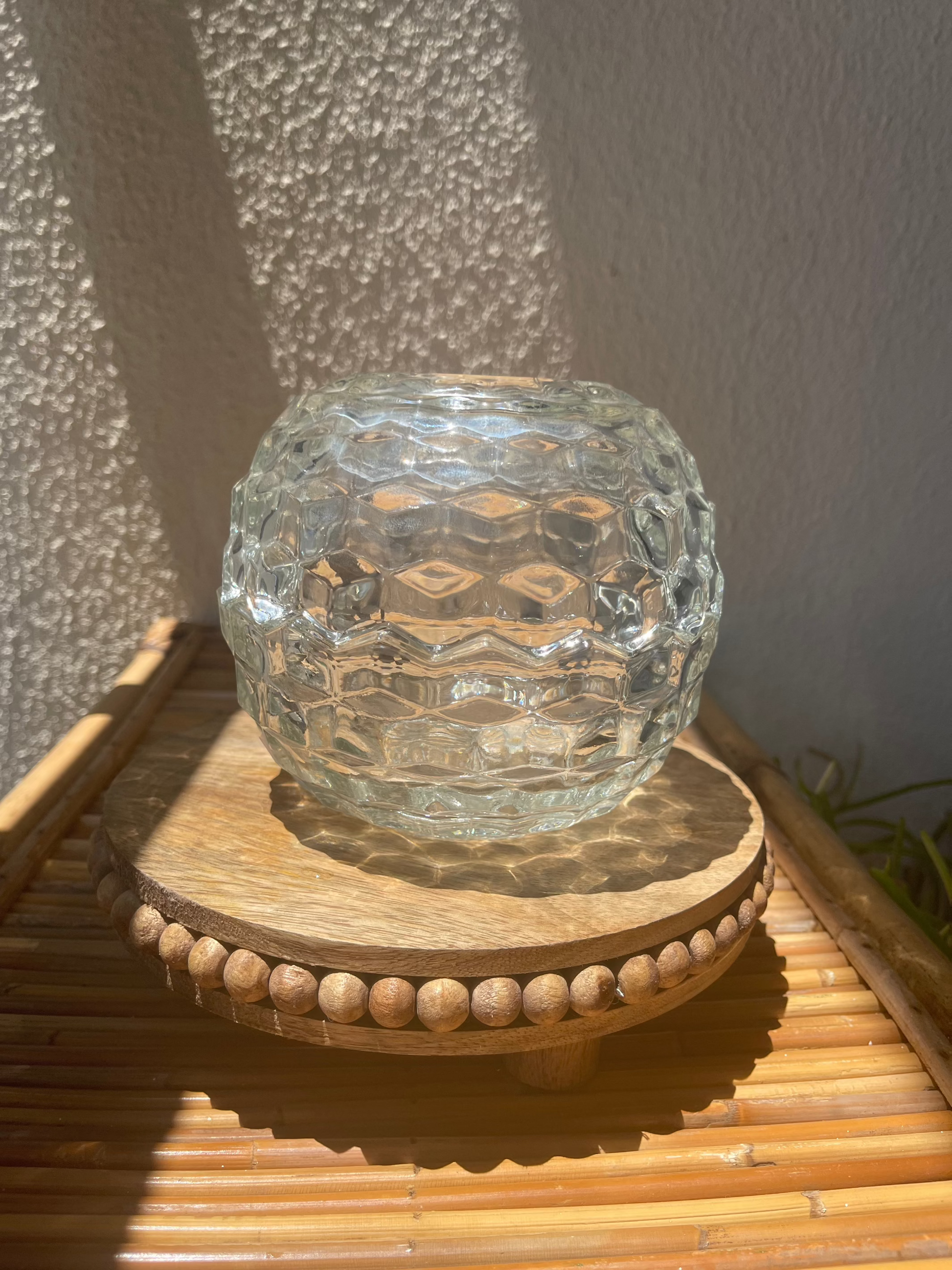 Vintage Clear Glass Cubist Fair Lamp
