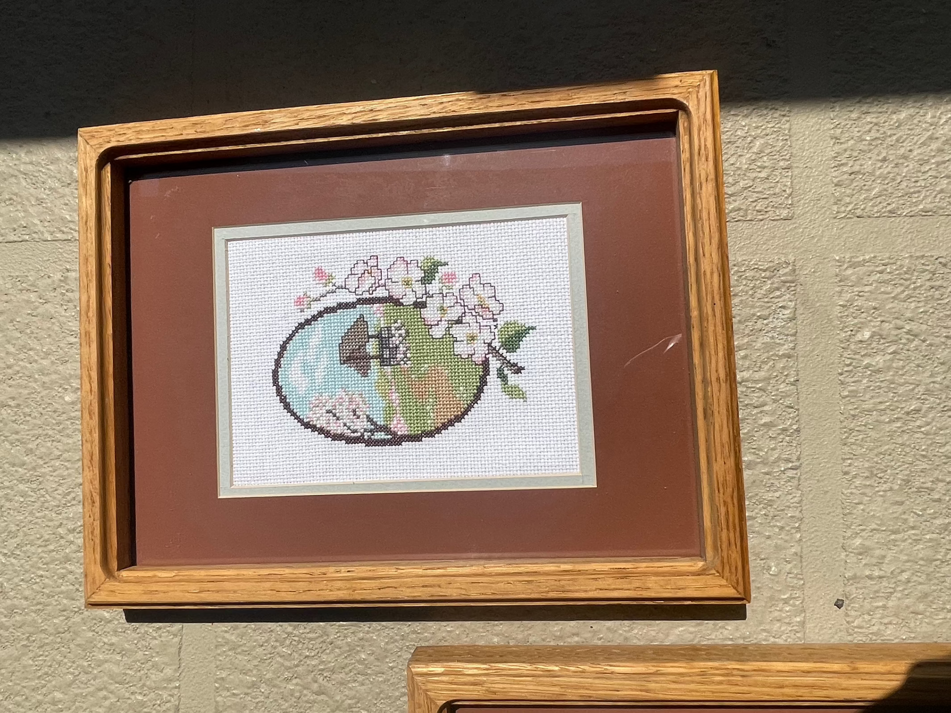 Vintage Cross Stitch Set Well scene