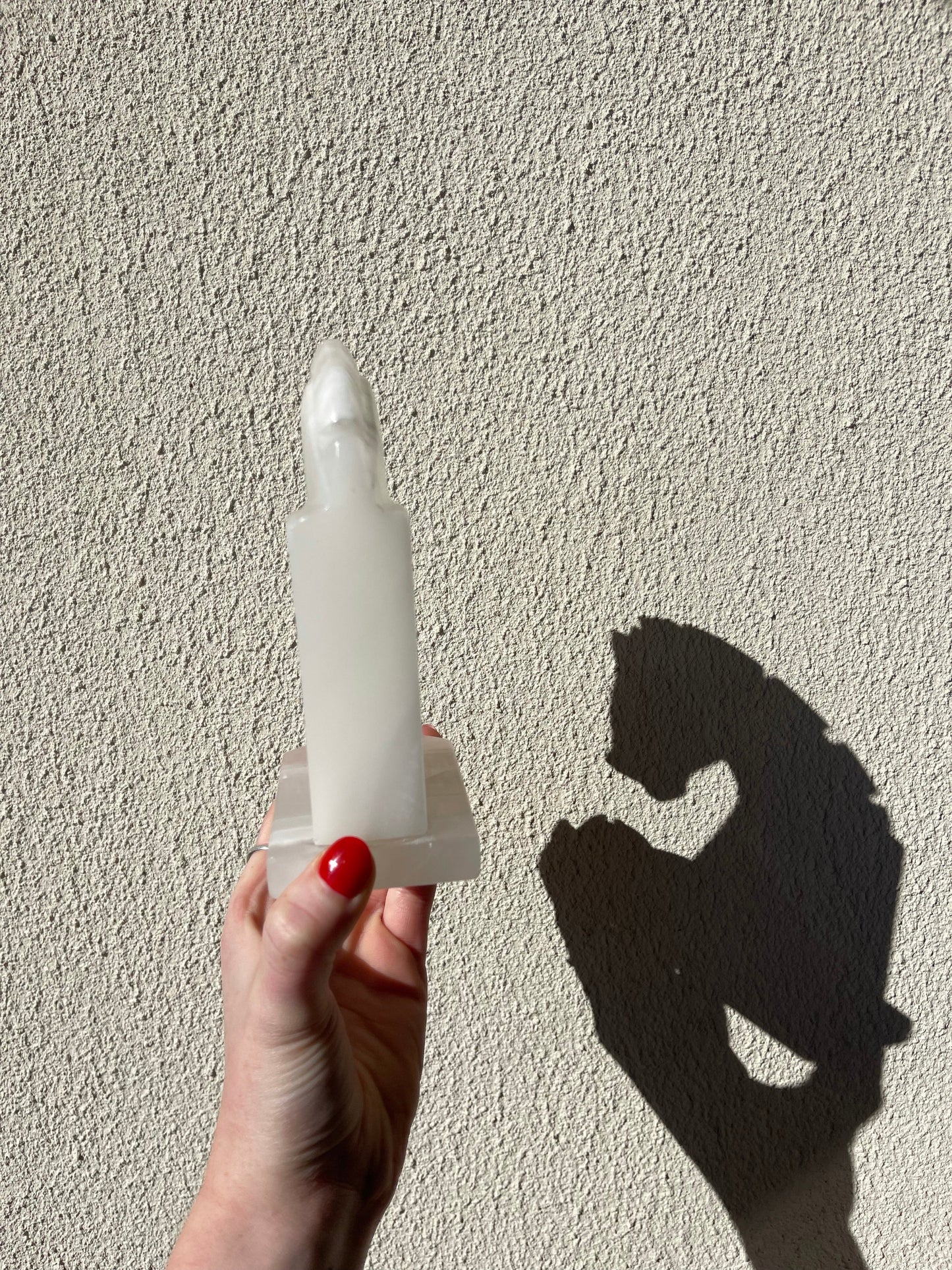 White quartz horse bookend back