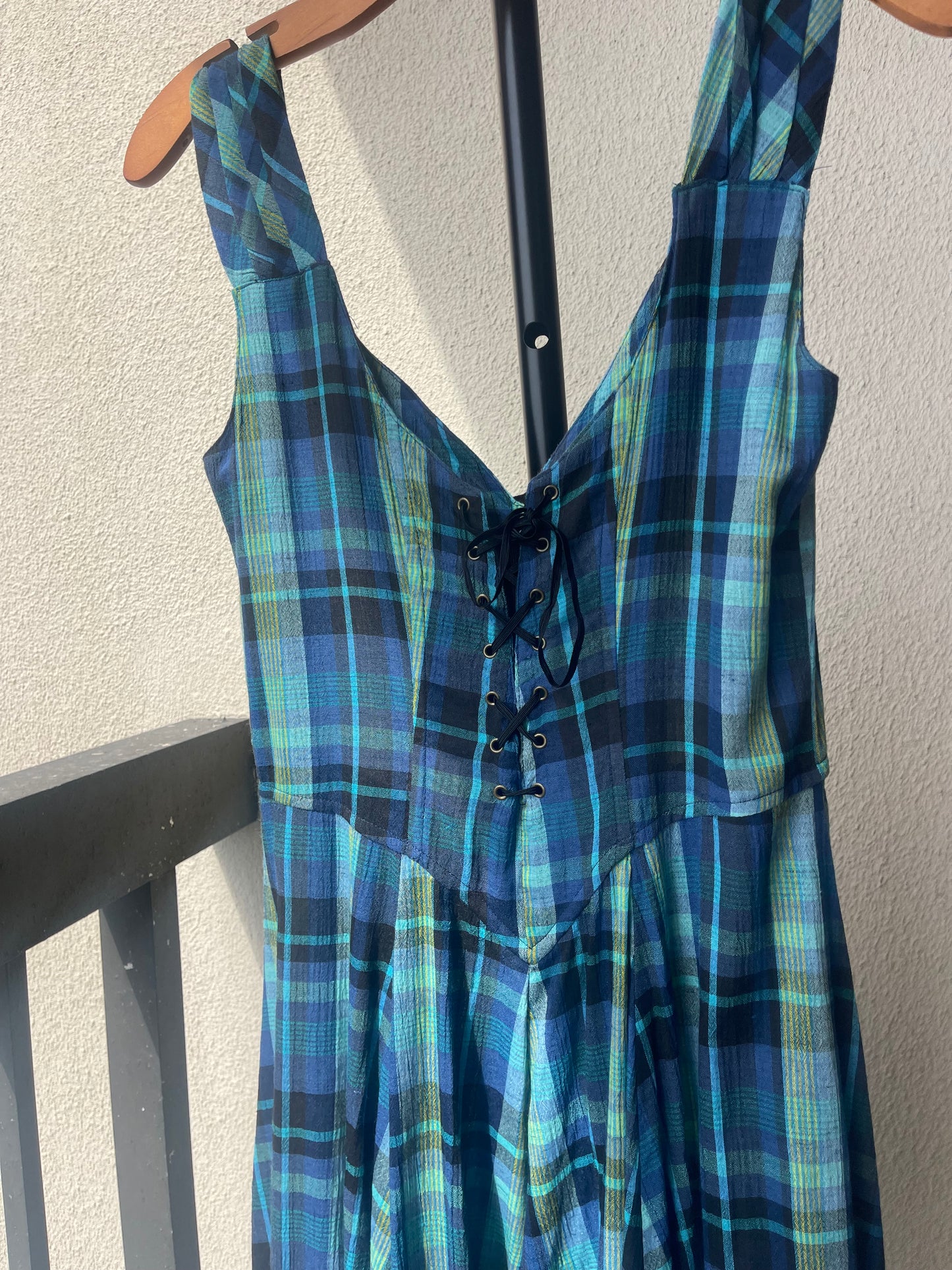 80’s Karen Alexander Plaid Corset Dress