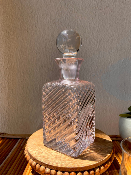 Vintage Pink Glass Decanter