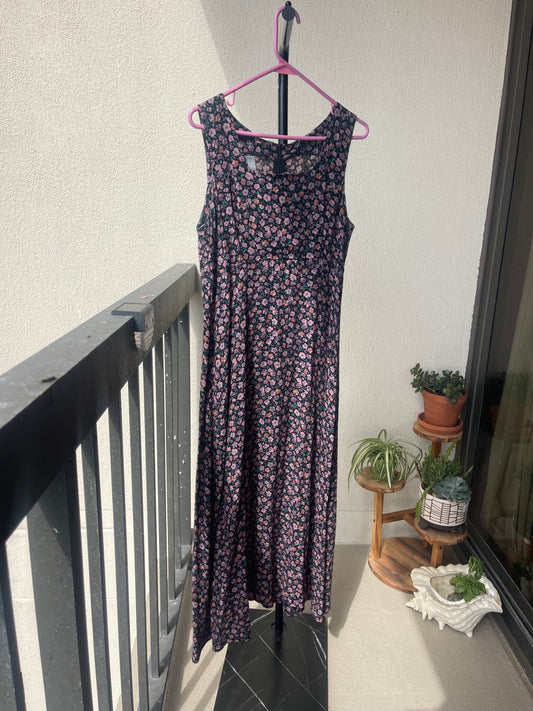 90’s Purple Floral Maxi size 10P