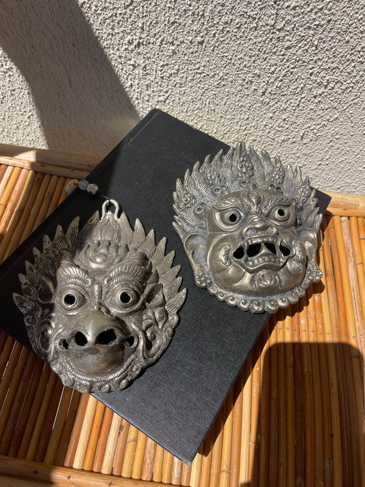 Vintage Sacred Guardians Garuda Mask Wall Hanging Set