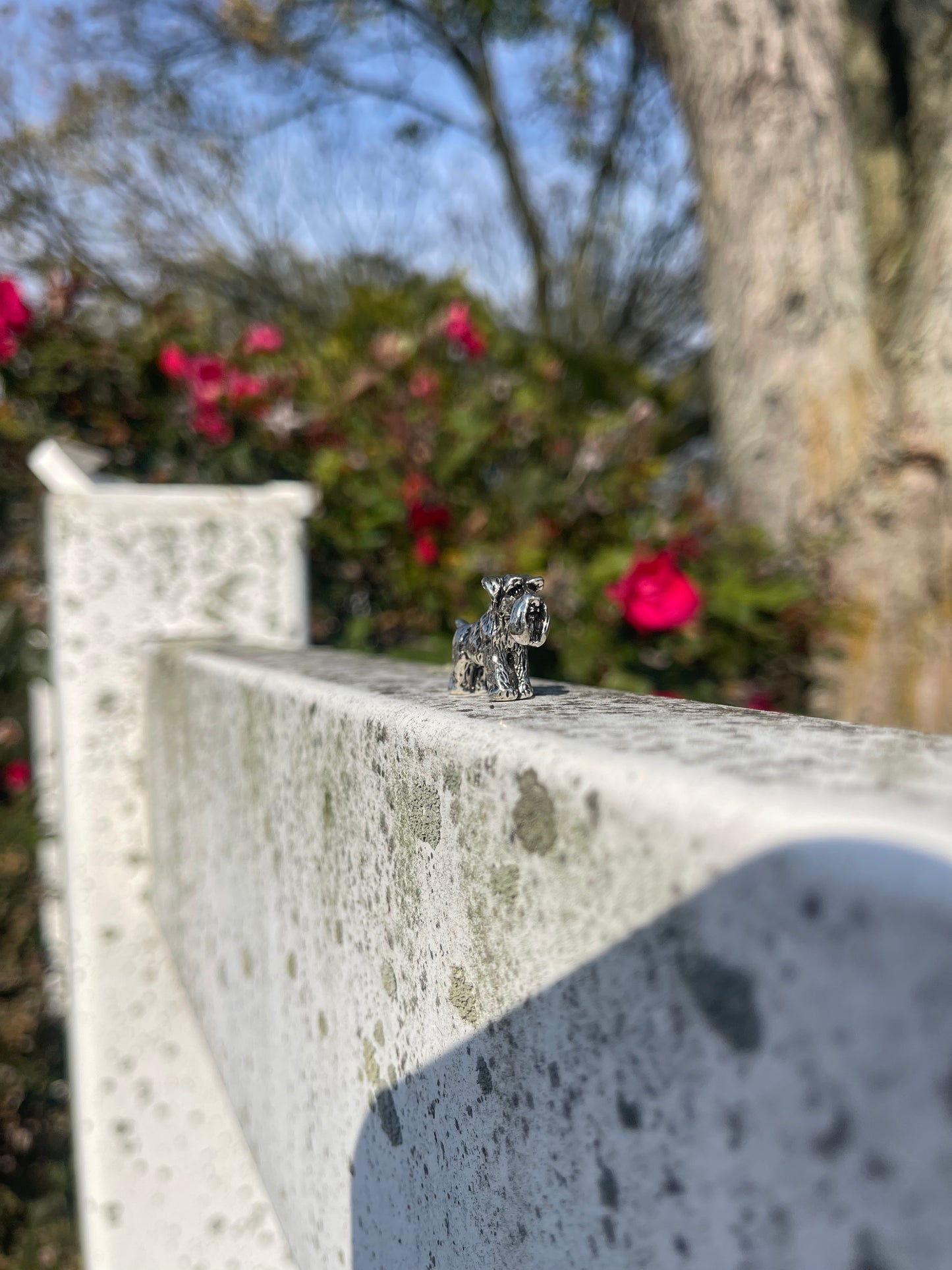 Vintage Schnauzer Dog Pewter Figurine Set