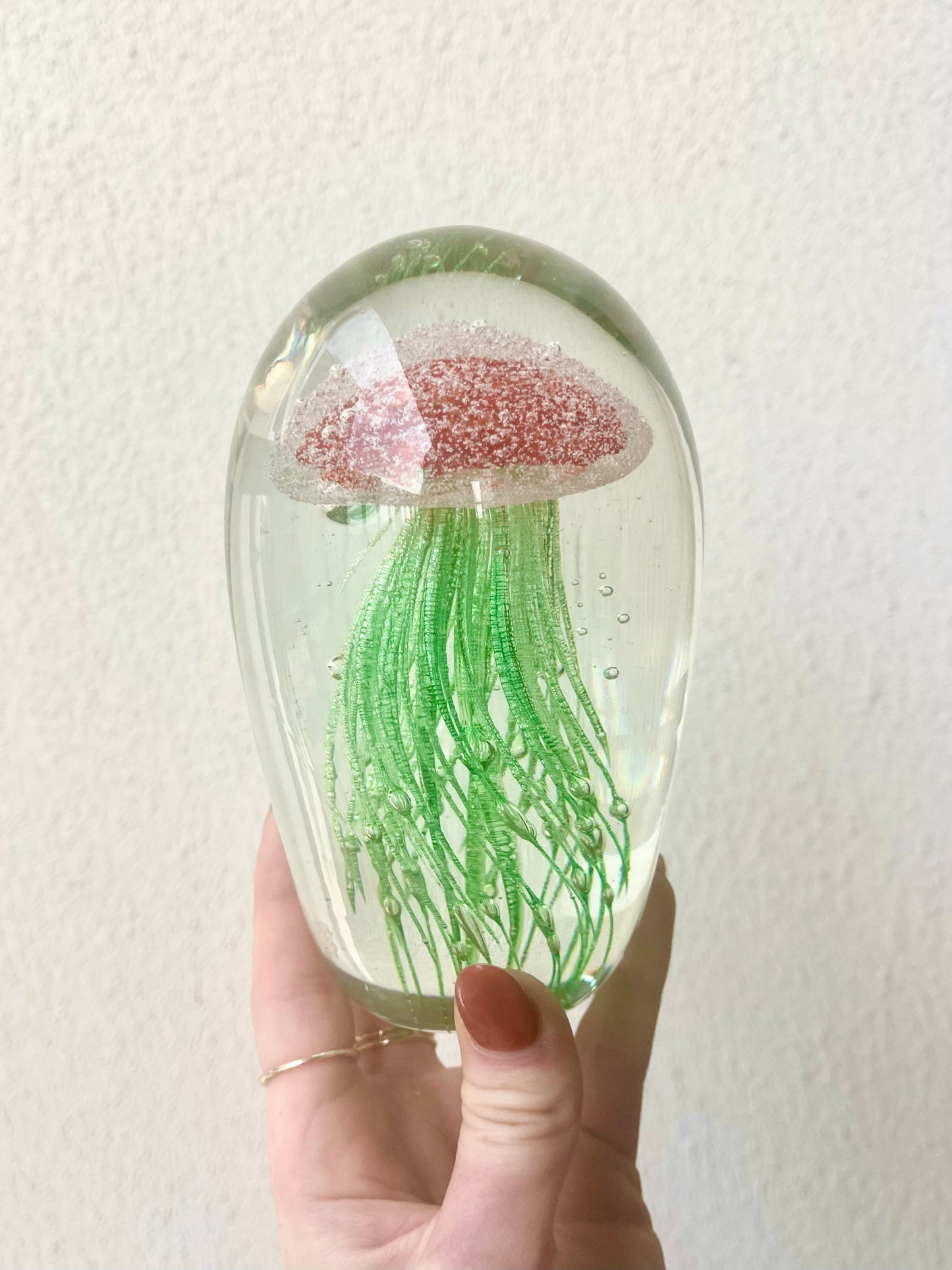 Art Glass Jellyfish Paperweight