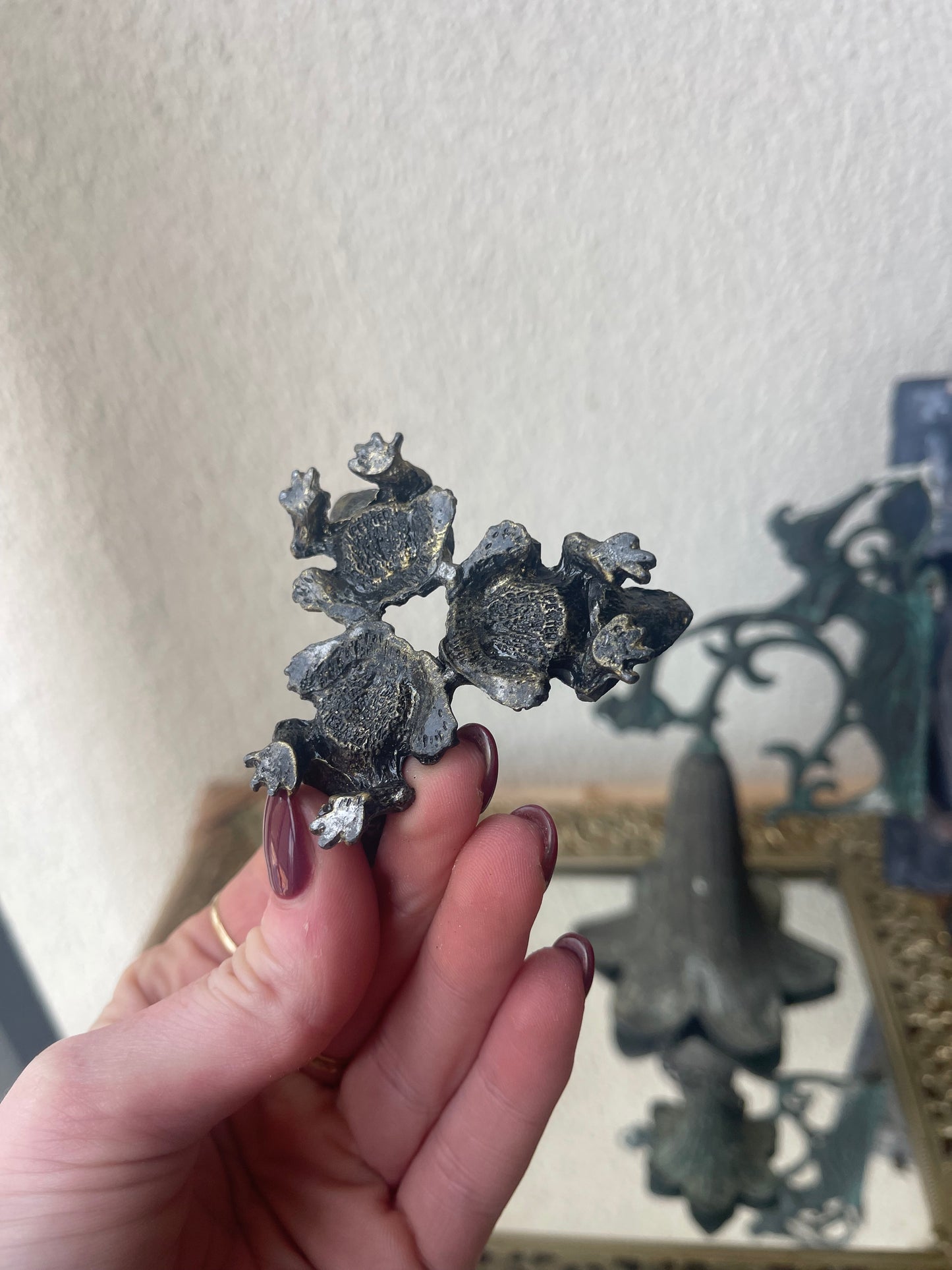 Vintage Pewter Frog Trio
