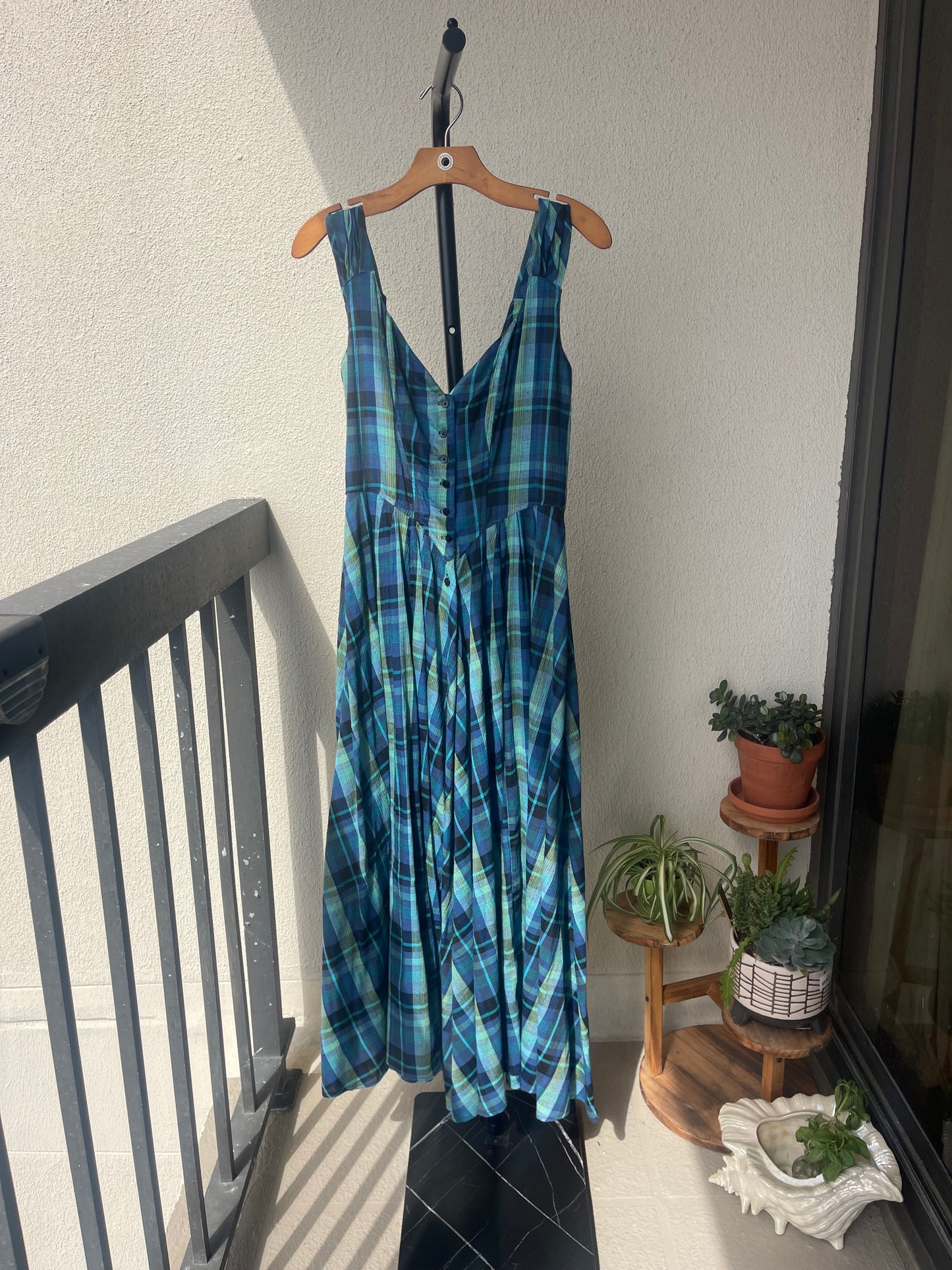 80’s Karen Alexander Plaid Corset Dress