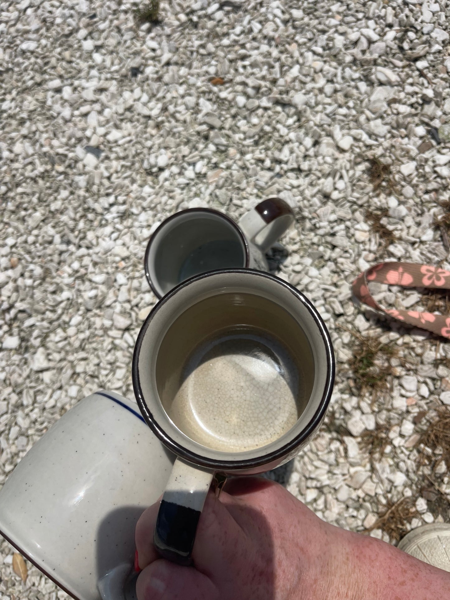 Vintage Stoneware Fowel Mugs Set of 4