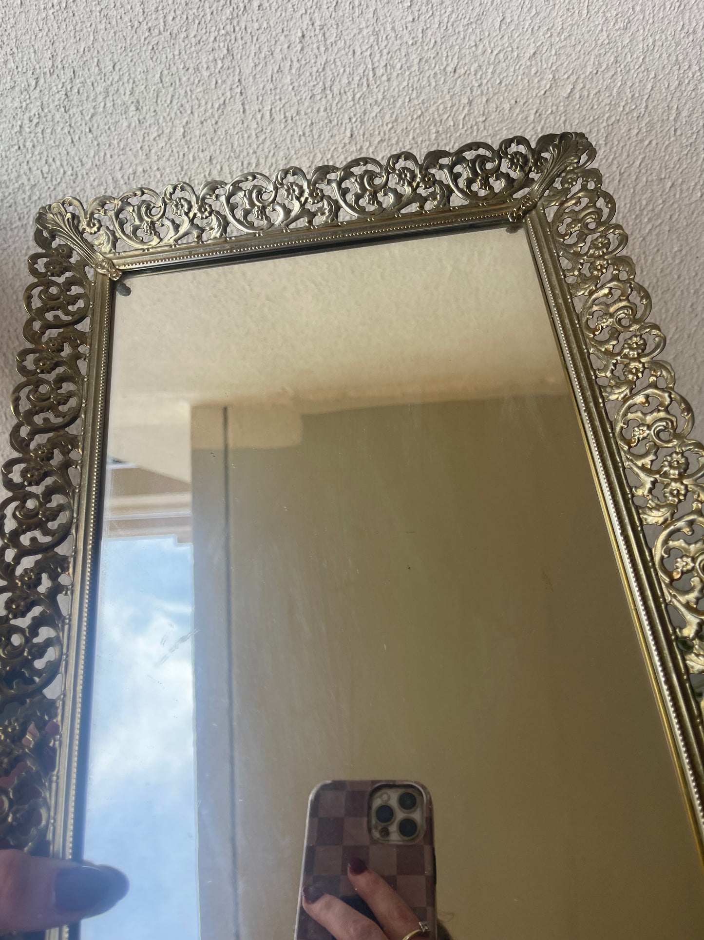 Vintage Brass Mirror Tray