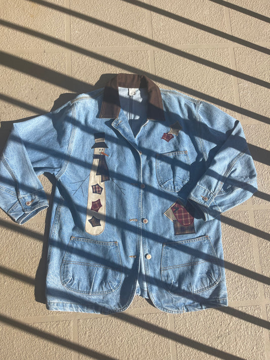 Vintage Denim Snowman Jacket