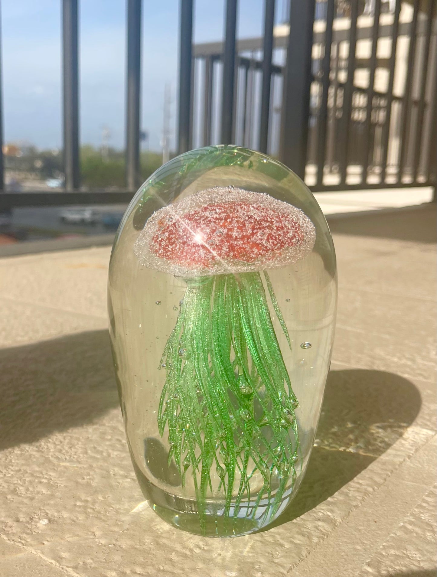 Art Glass Jellyfish Paperweight