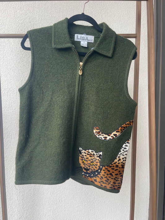 Vintage Wool Cat Vest Small