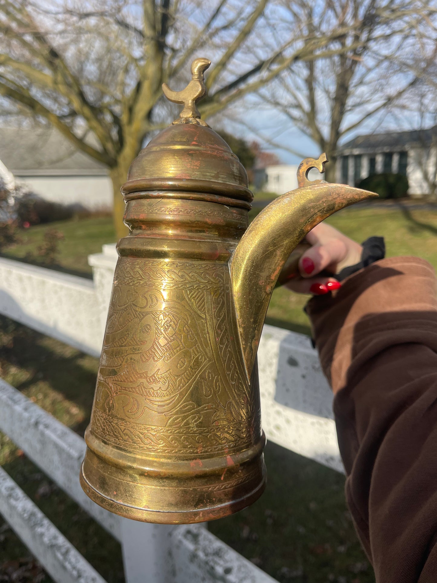 Antique Brass Dallah Coffee Pot