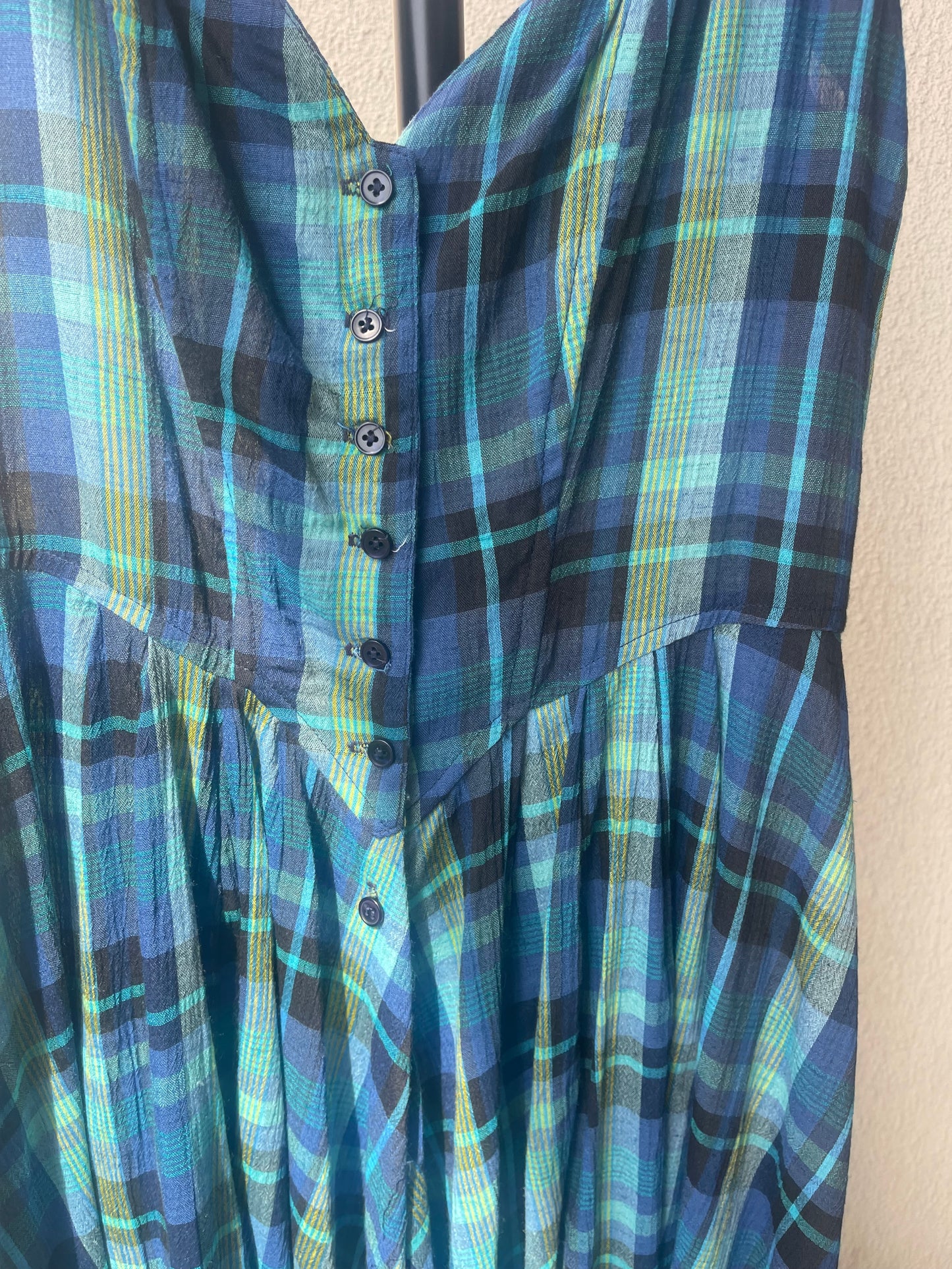 80’s Karen Alexander Plaid Corset Dress