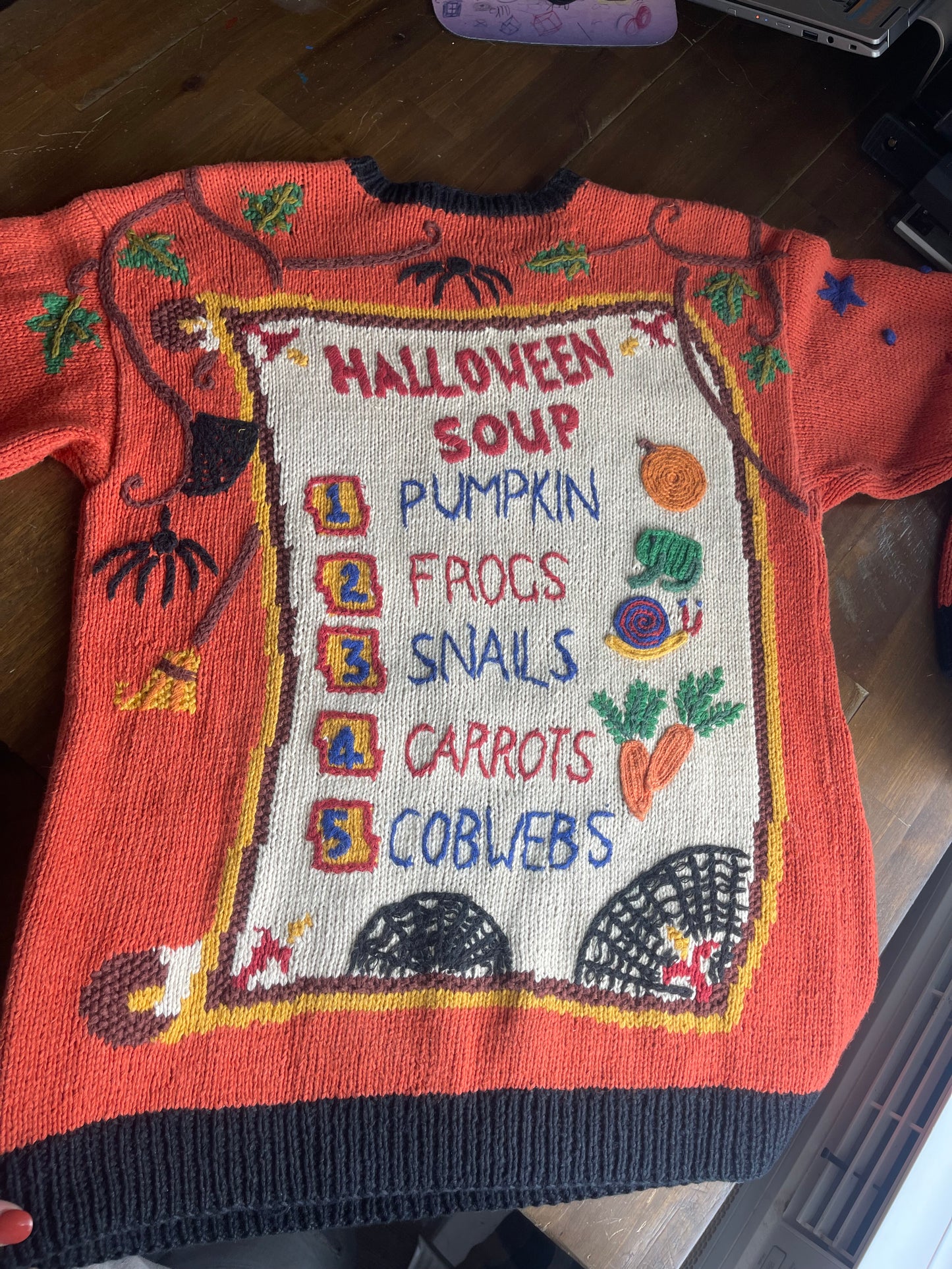 Vintage 90’s Handmade Halloween Sweater Marisa Christina Medium