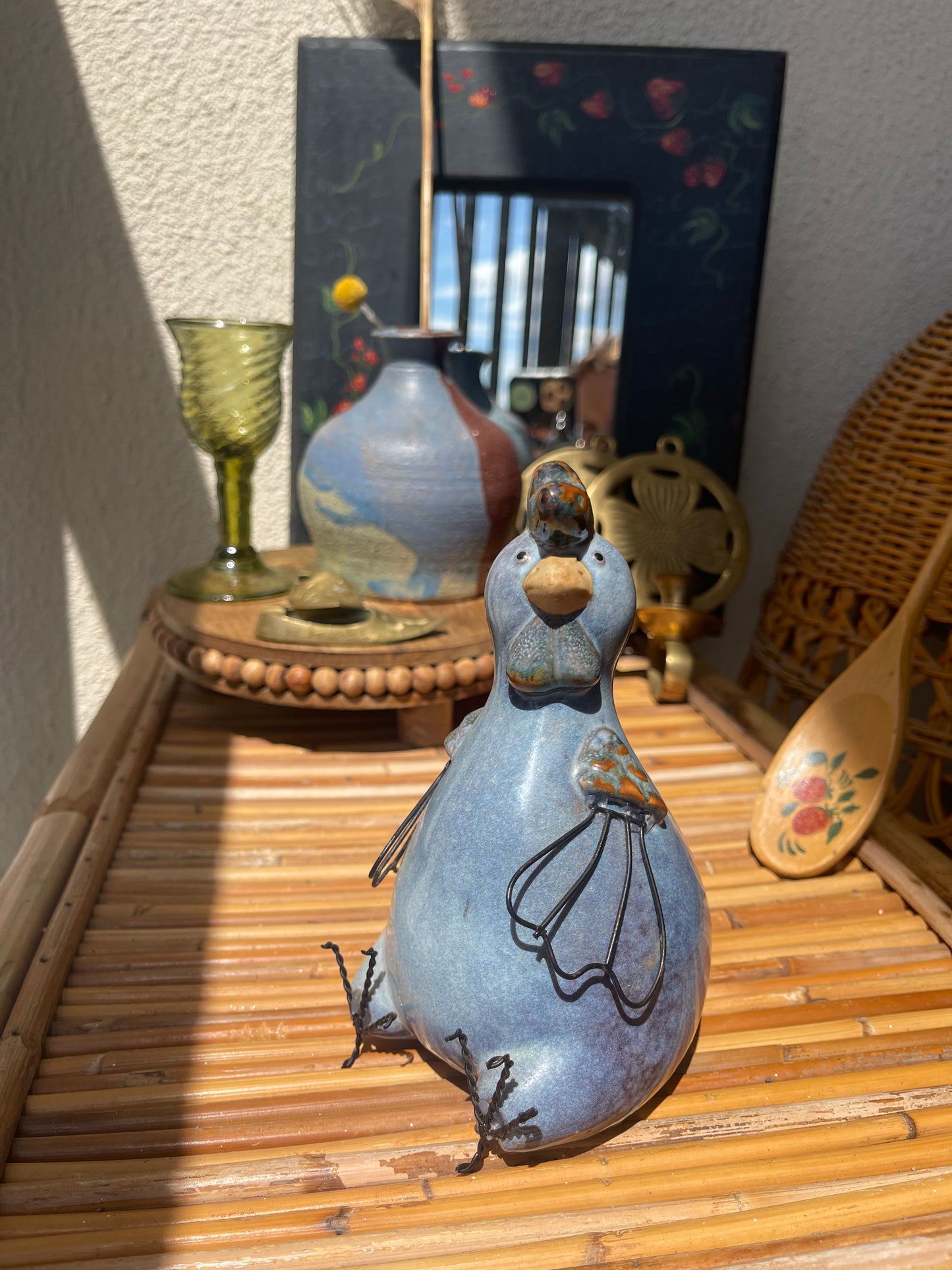 Blue Stoneware Chicken