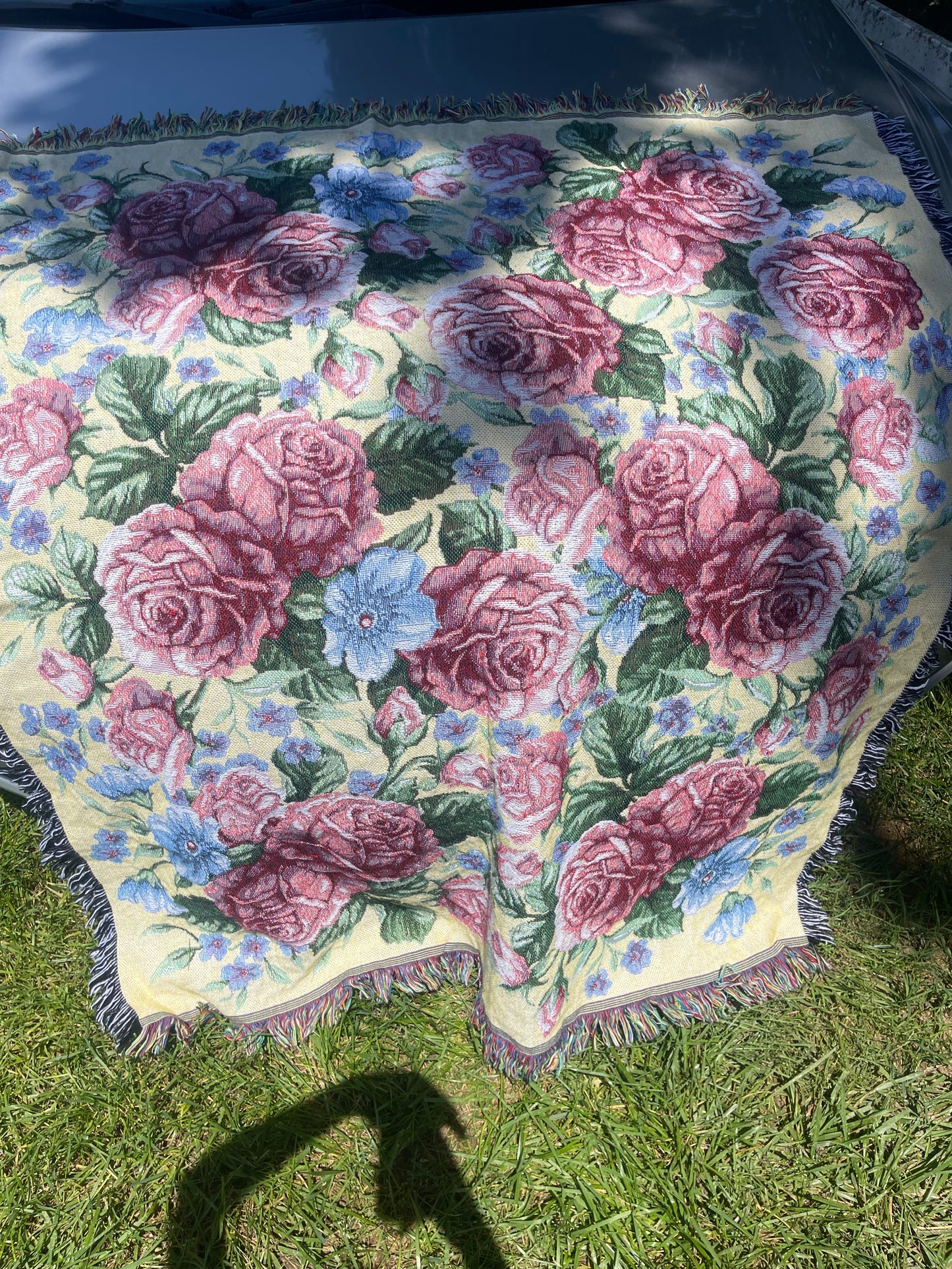 Vintage Floral Tapesty Blanket