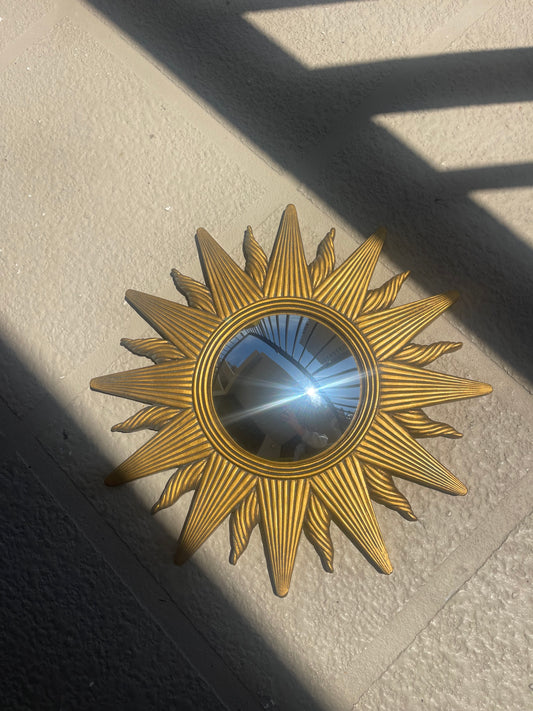 90’s Gold Sunburst Convex Mirror Celestial
