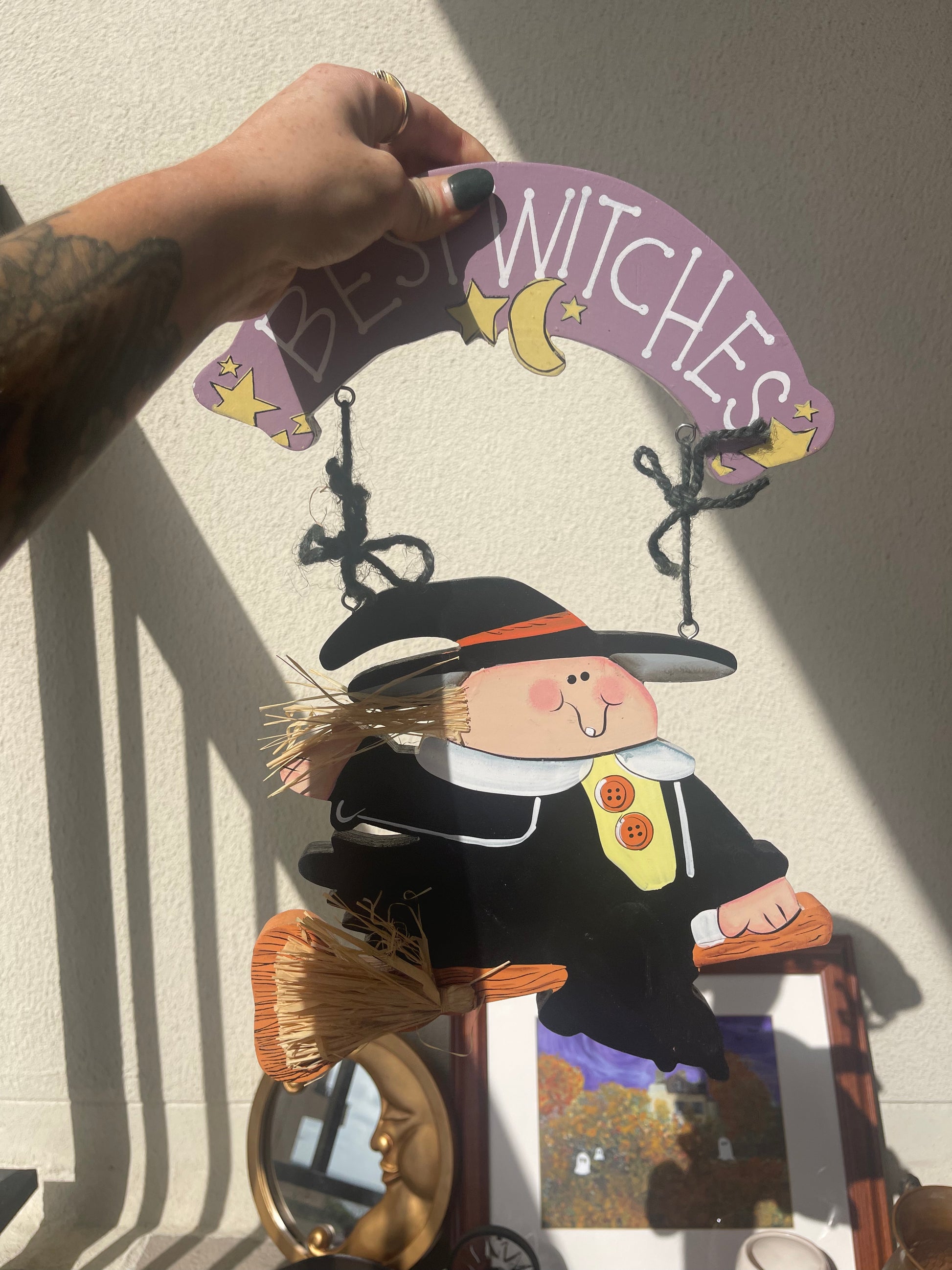 Vintage Halloween Witch Sign