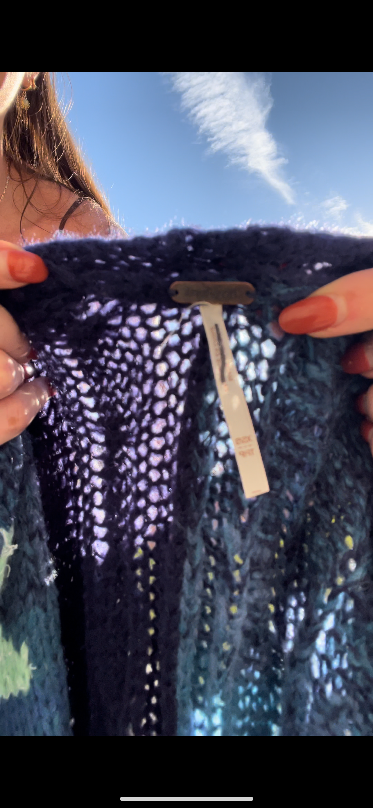 Free People Wool Duster tag