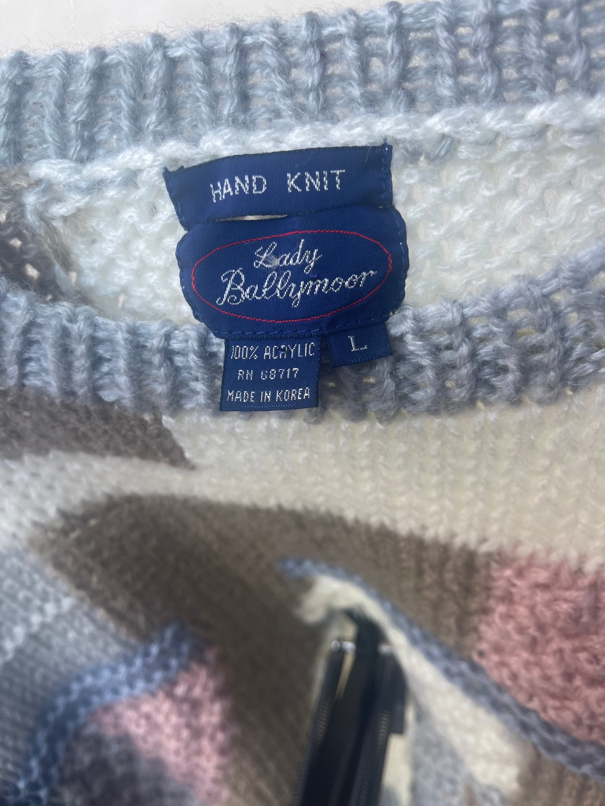Handmade Color Block Sweater tag