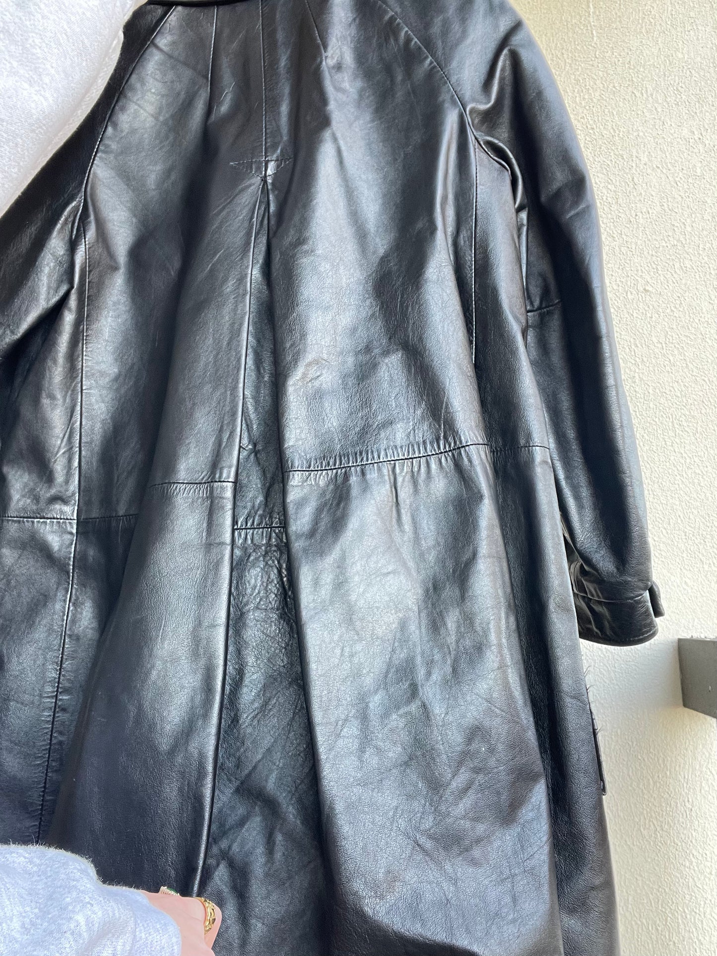 Vintage black Leather Coat