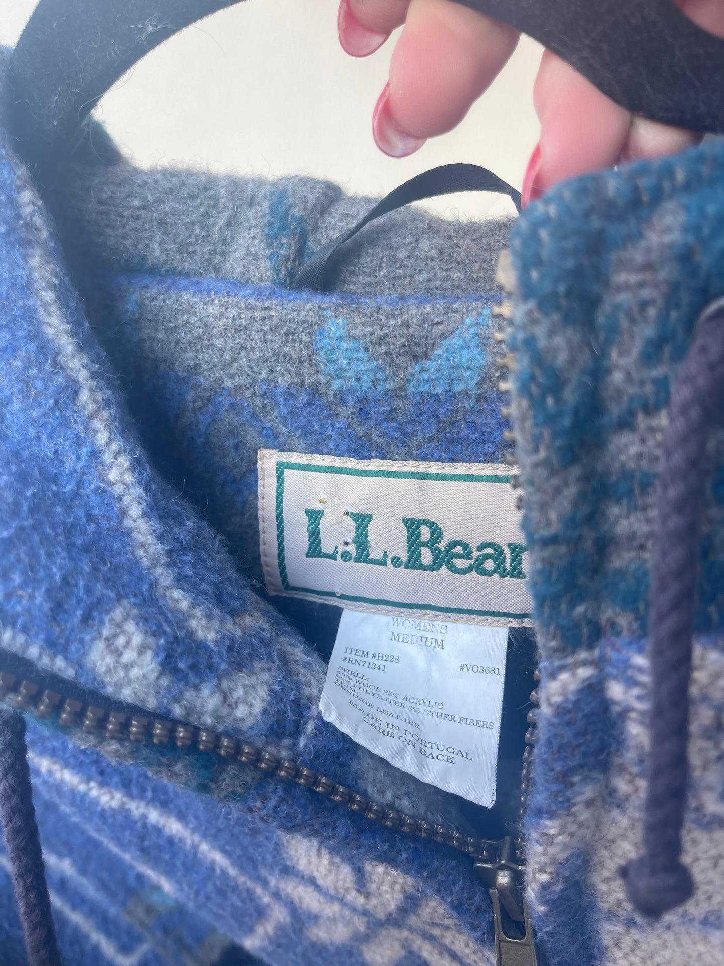 90’s LL.Bean Wool Ski Print Jacket Medium