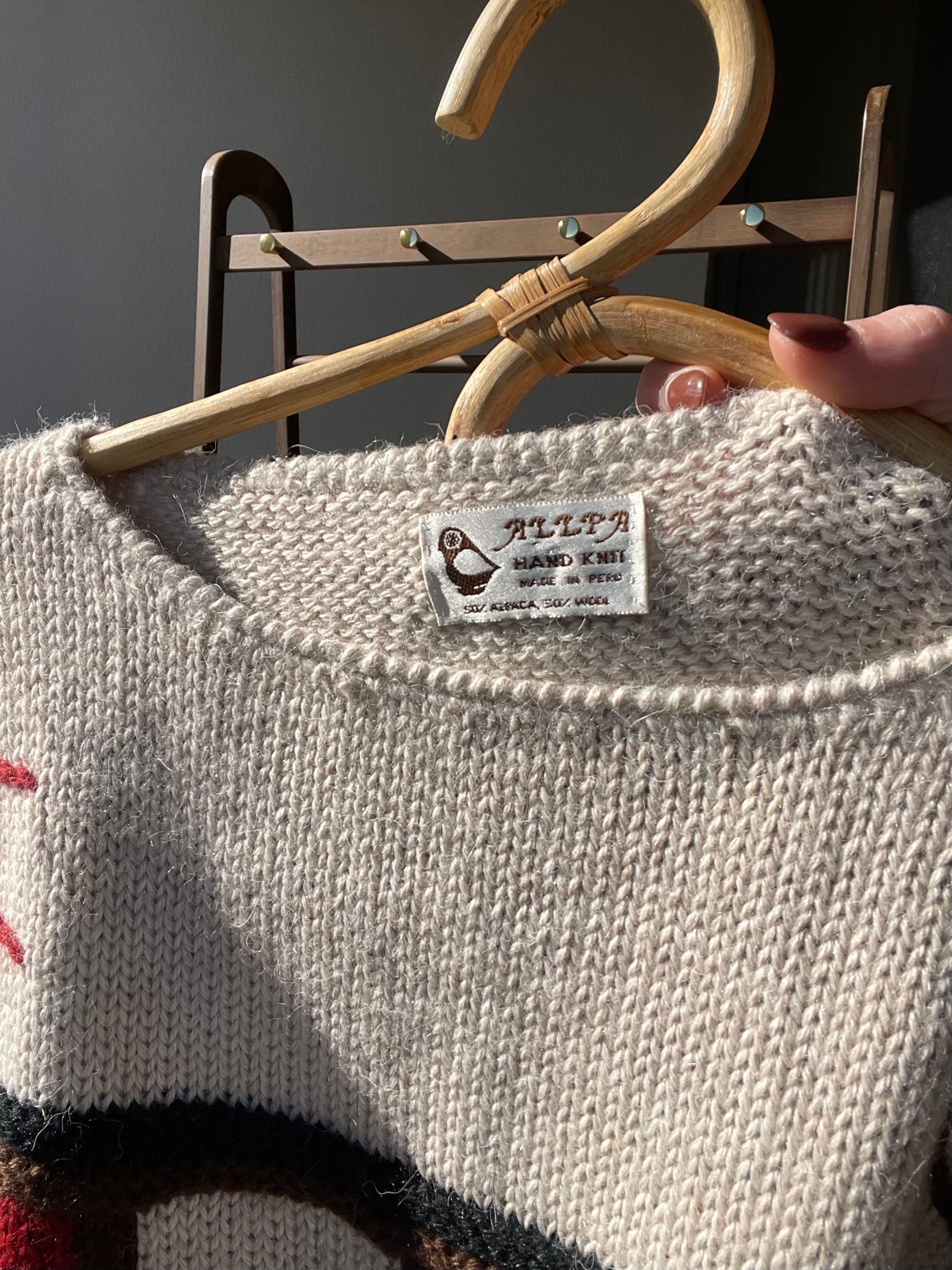 Rare Alpaca Wool Face Sweater Tag