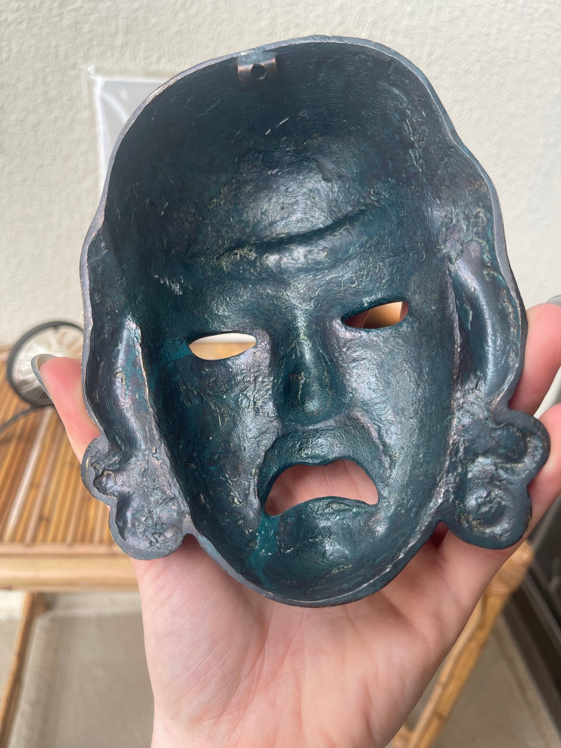 Vintage Brass Theatrical Mask Back