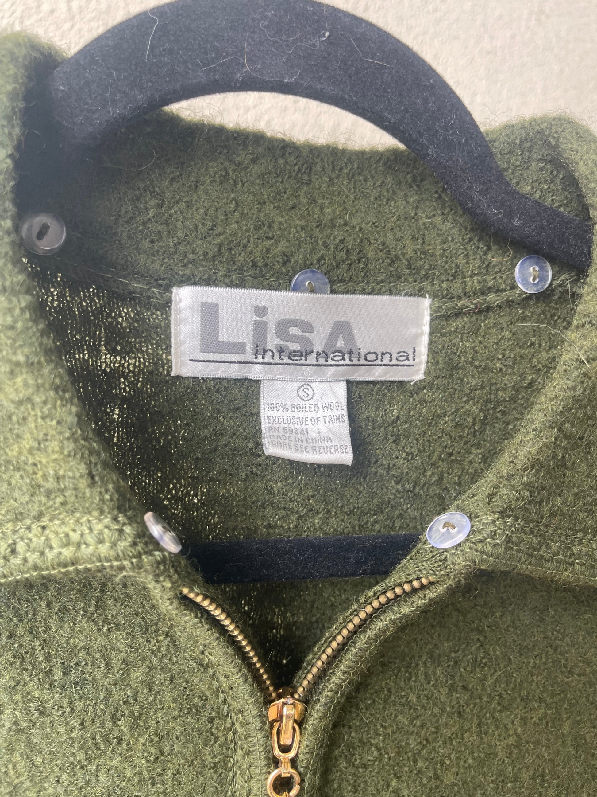 Vintage Wool cat vest tag