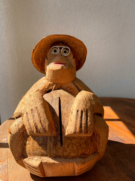 Coconut Monkey  with Hat Bank 